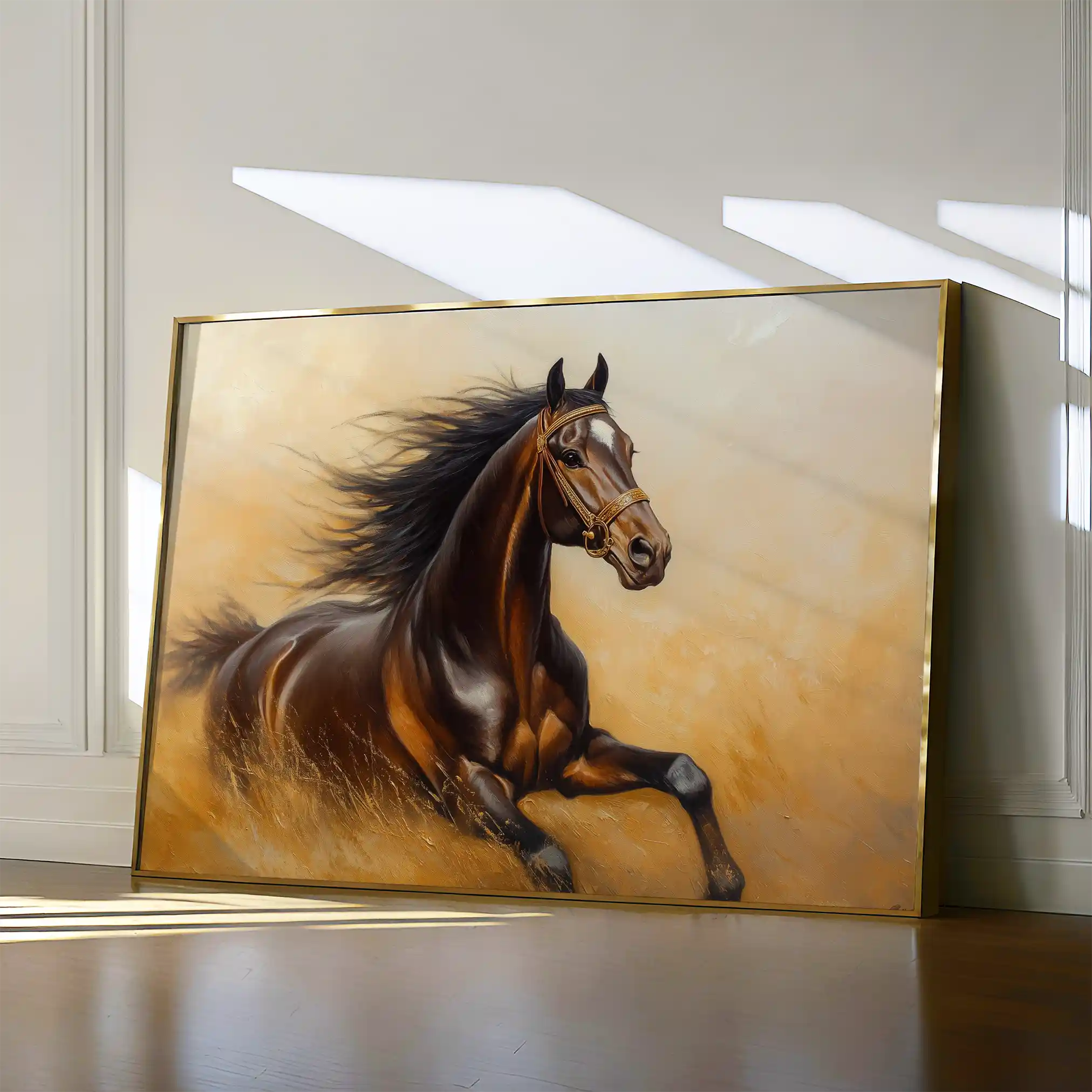 Horses 001 Canvas Art 90 x 60 cm / Stretched on hidden frame