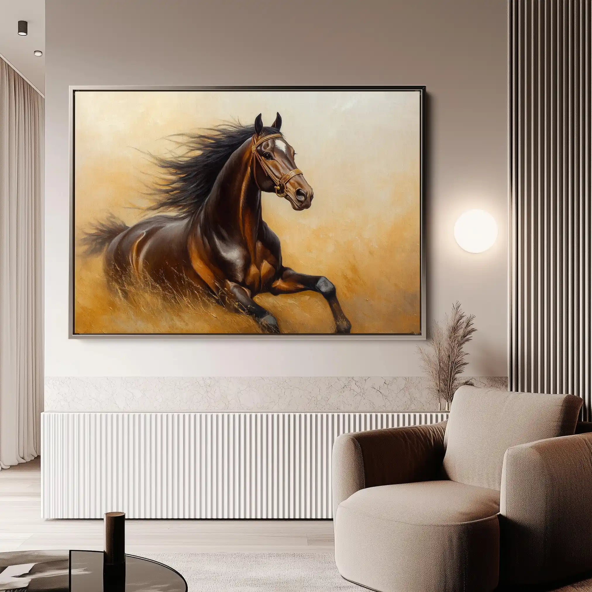 Horses 001 Canvas Art 90 x 60 cm / Stretched on hidden frame