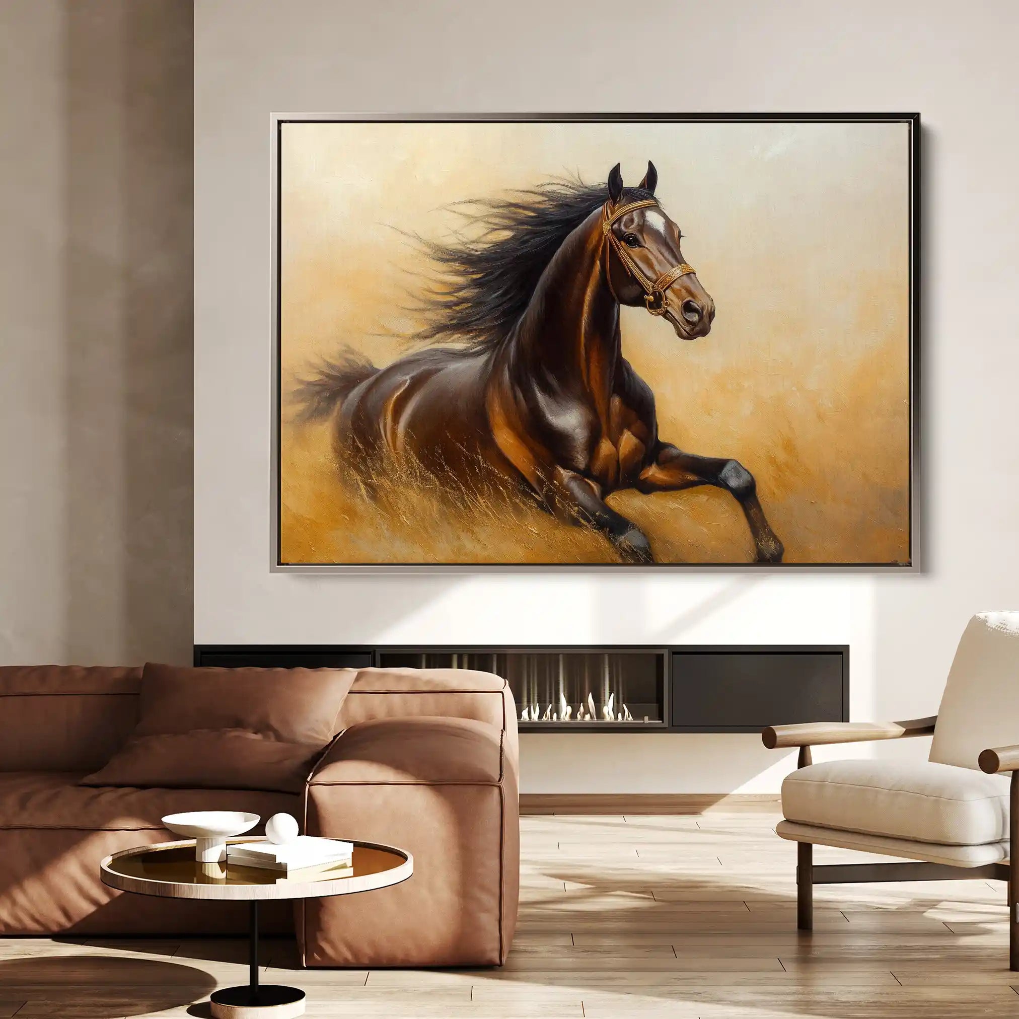 Horses 001 Canvas Art 90 x 60 cm / Stretched on hidden frame