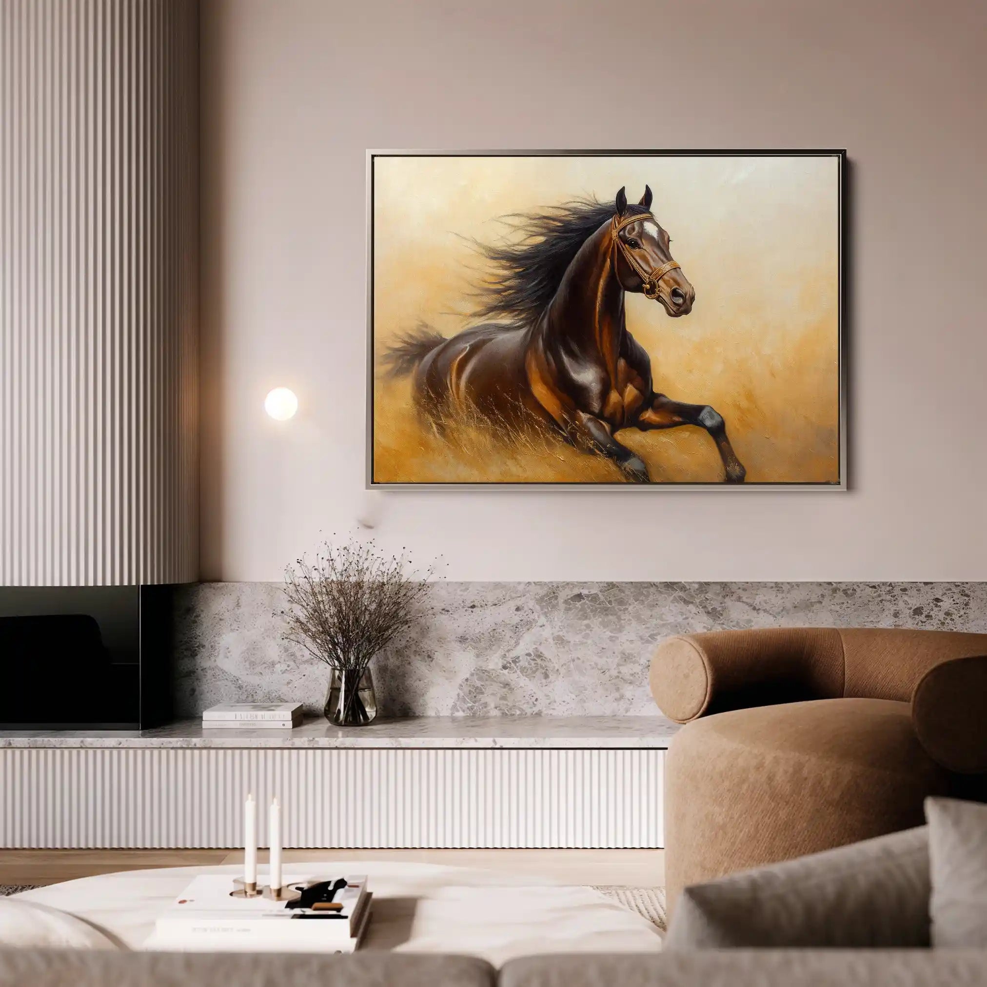 Horses 001 Canvas Art 90 x 60 cm / Stretched on hidden frame