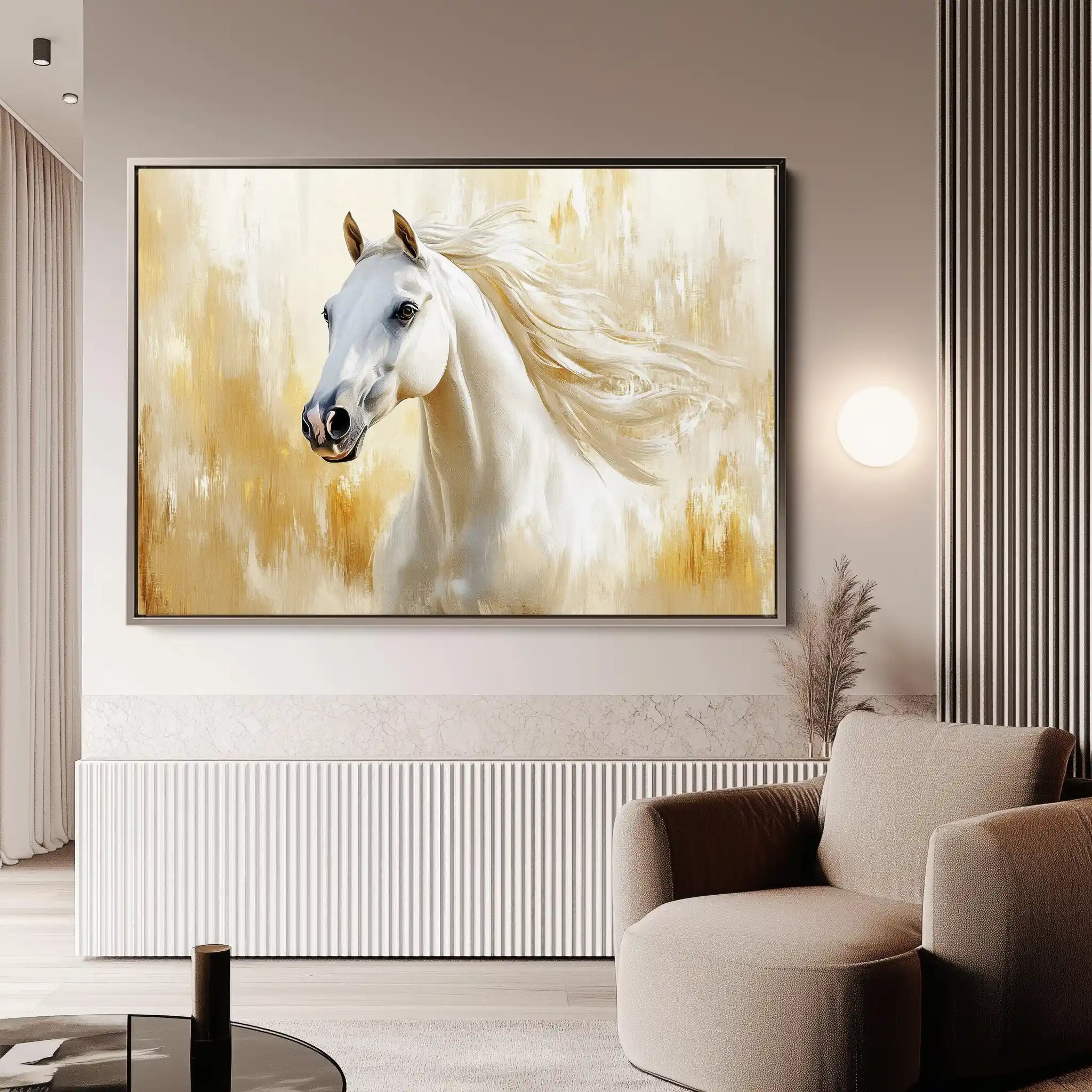 Horses 002 Canvas Art 90 x 60 cm / Stretched on hidden frame
