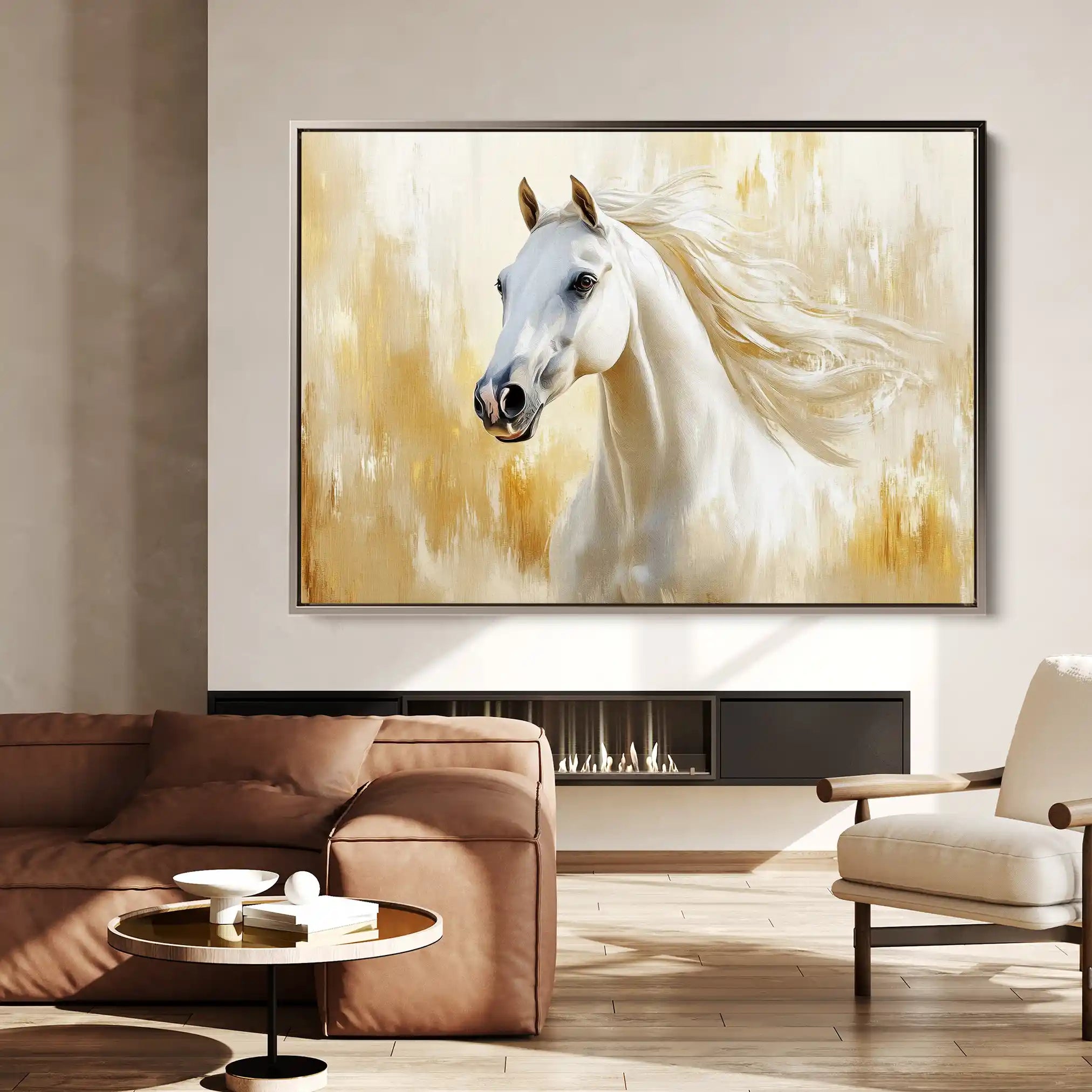 Horses 002 Canvas Art 90 x 60 cm / Stretched on hidden frame