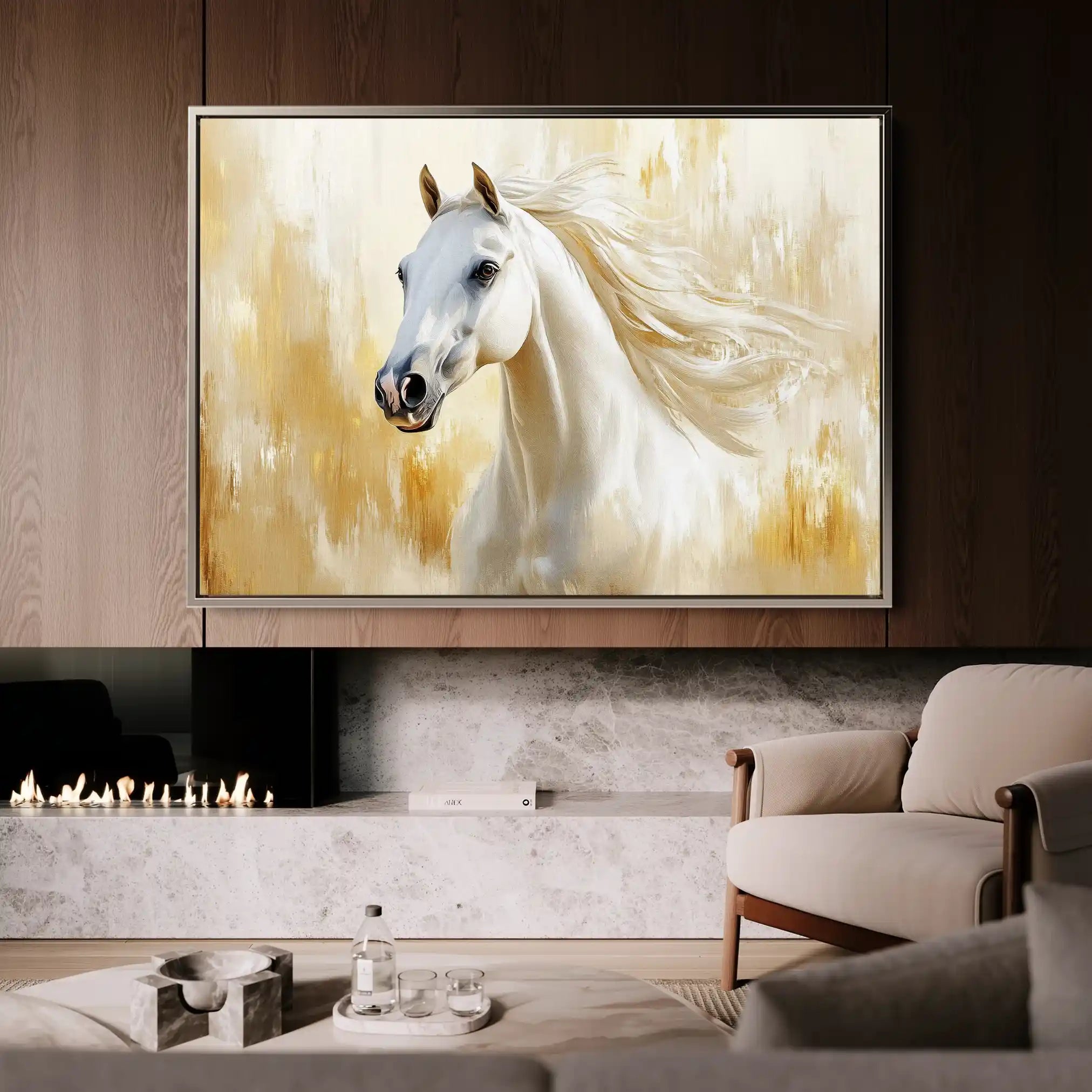 Horses 002 Canvas Art 90 x 60 cm / Stretched on hidden frame