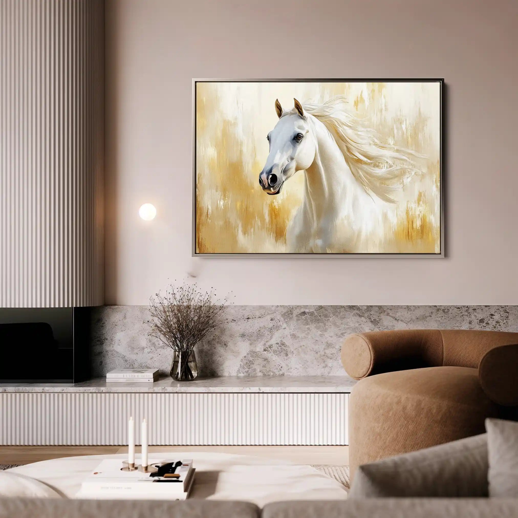 Horses 002 Canvas Art 90 x 60 cm / Stretched on hidden frame