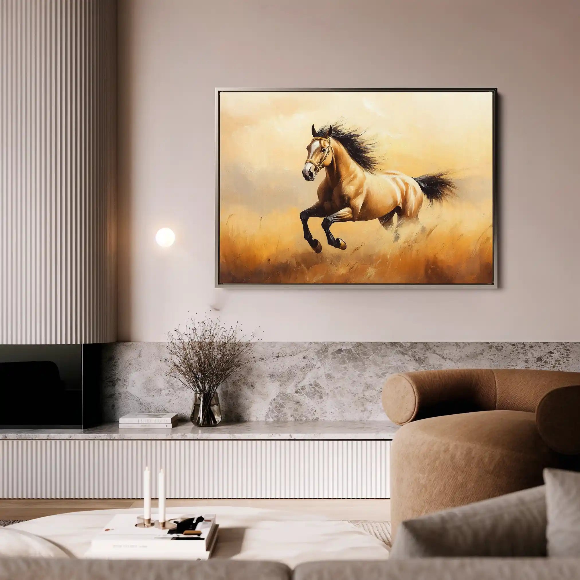 Horses 003 Canvas Art 90 x 60 cm / Stretched on hidden frame