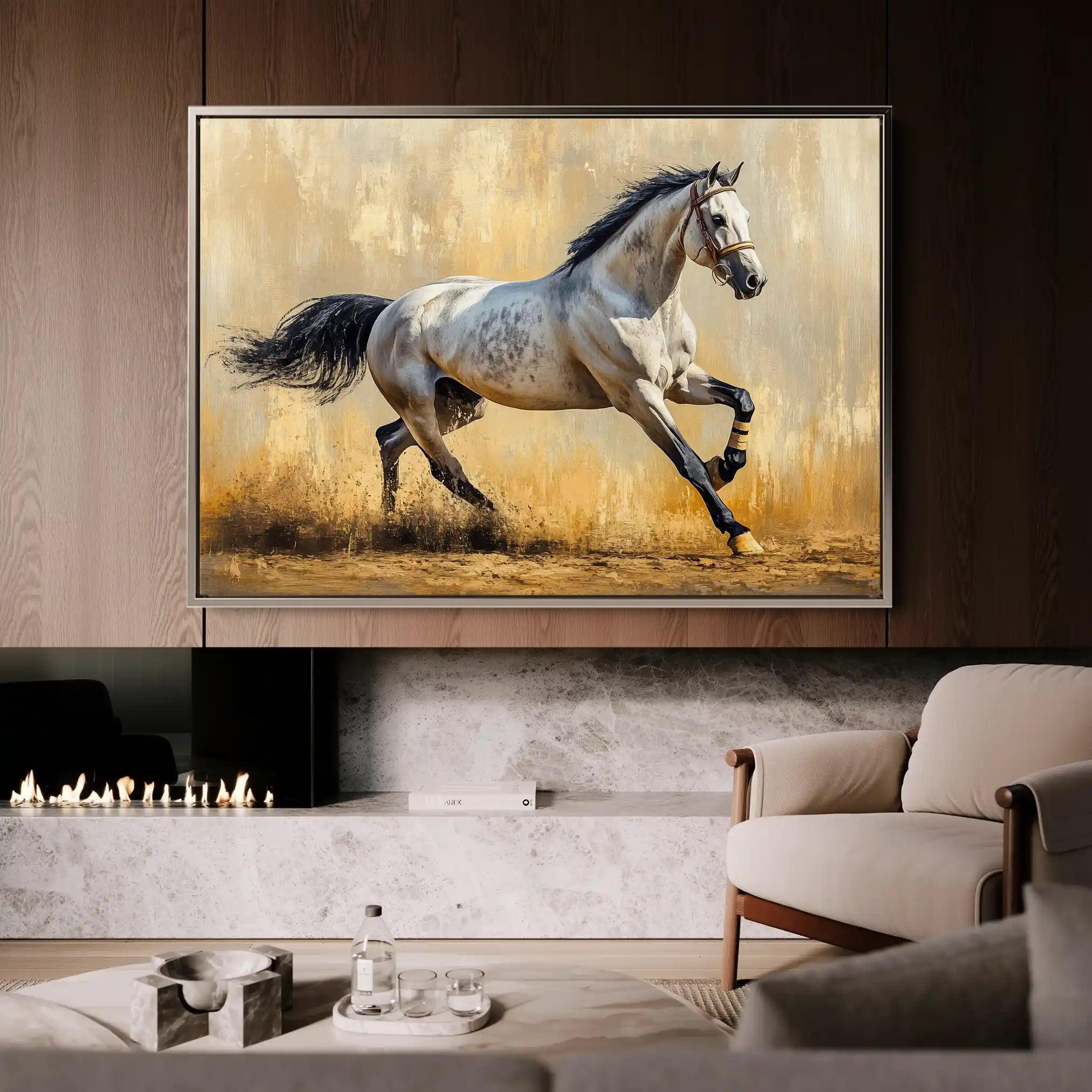 Horses 004 Canvas Art 90 x 60 cm / Stretched on hidden frame