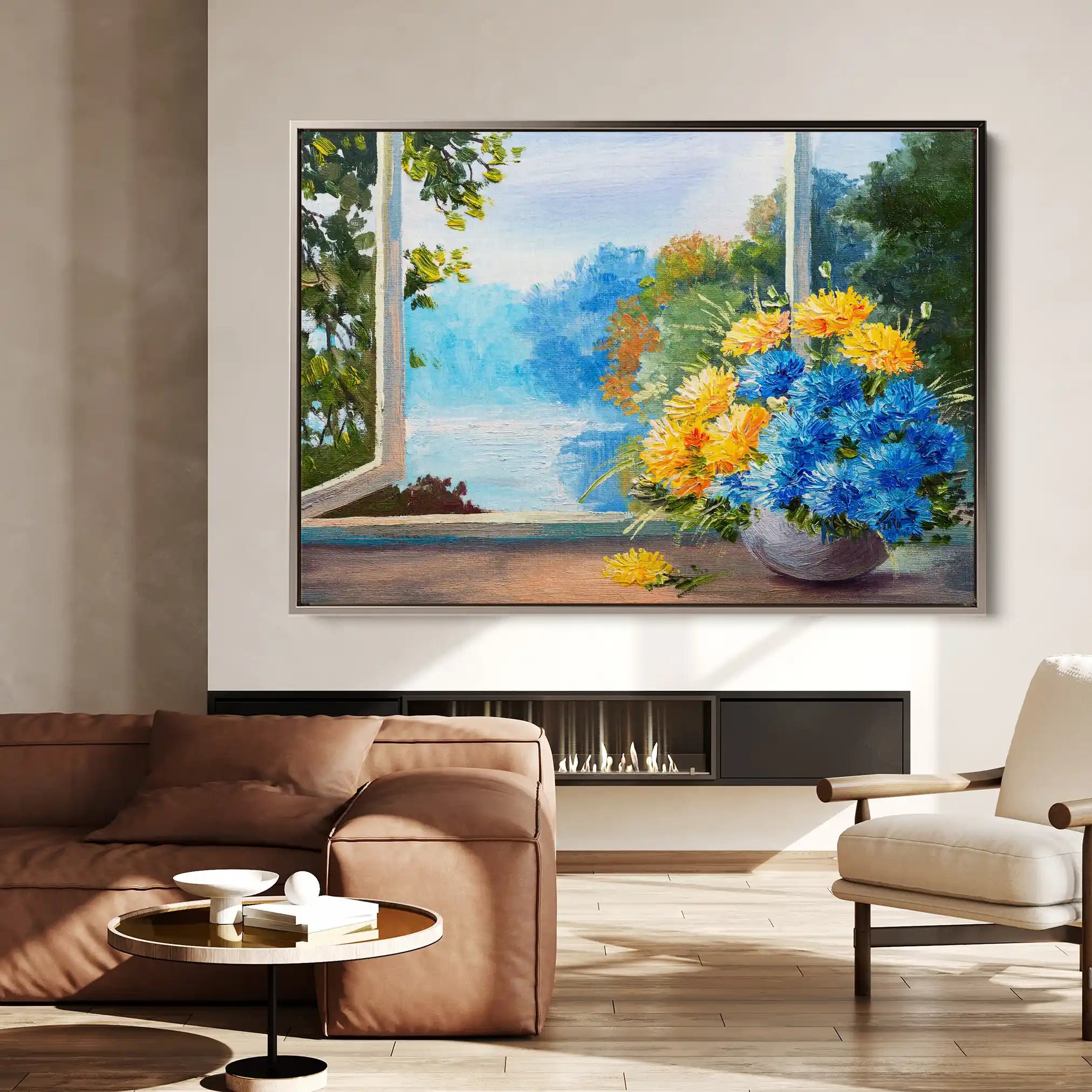 Floral Canvas Wall Art WAD005-F 90 x 60 cm / Stretched on hidden frame