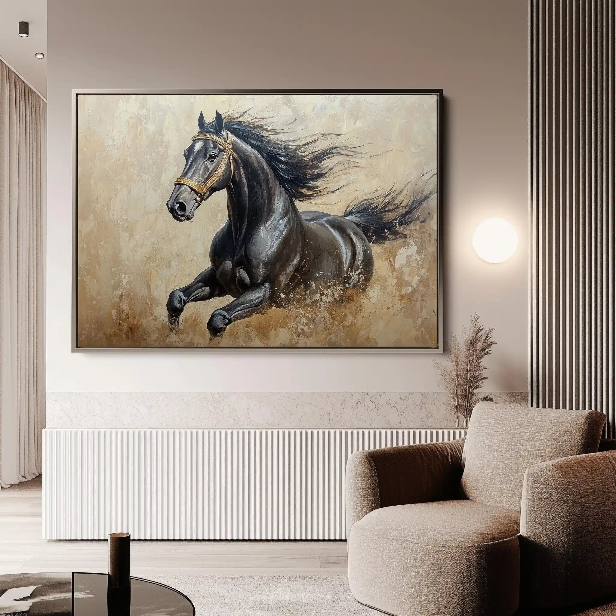 Horses 005 Canvas Art 90 x 60 cm / Stretched on hidden frame