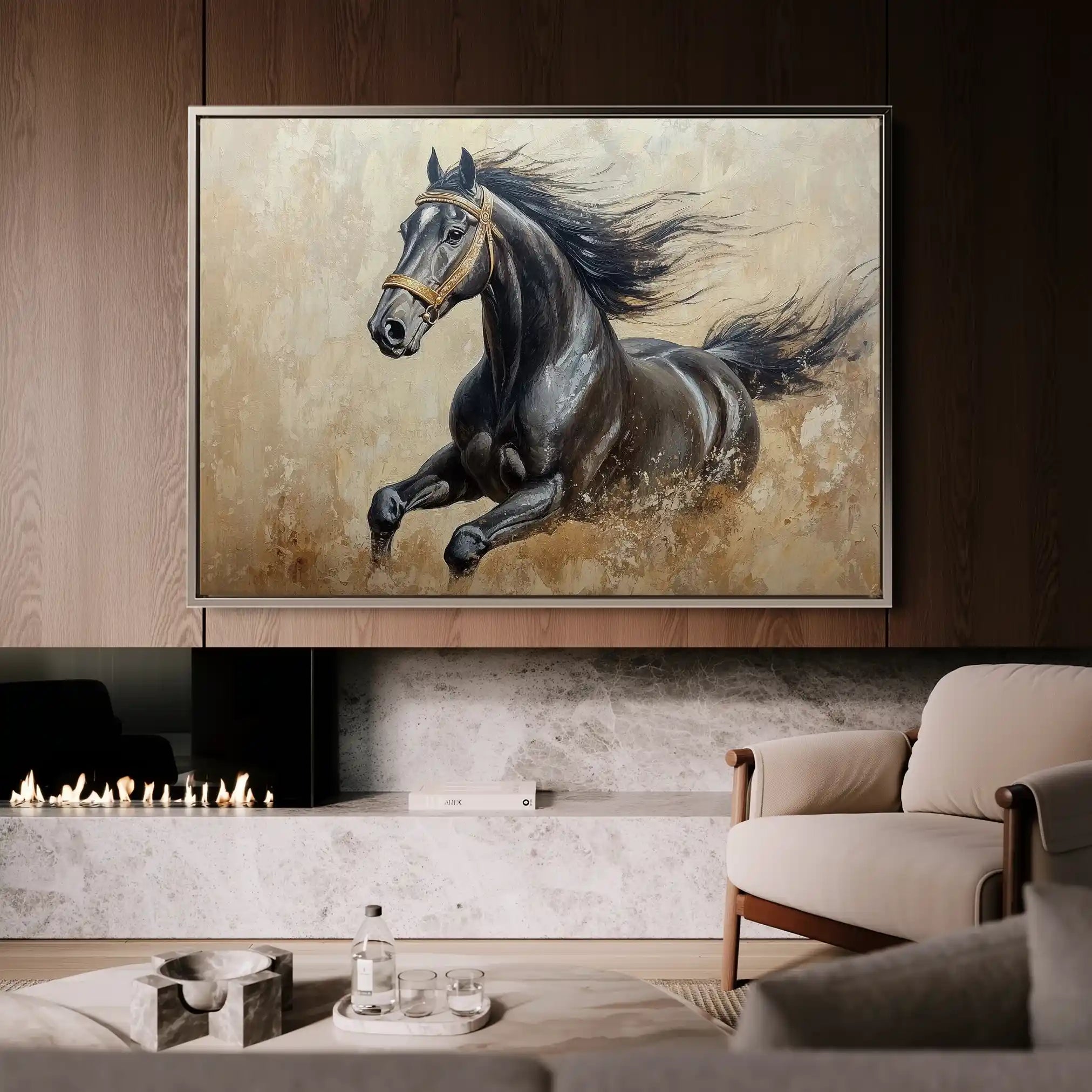 Horses 005 Canvas Art 90 x 60 cm / Stretched on hidden frame