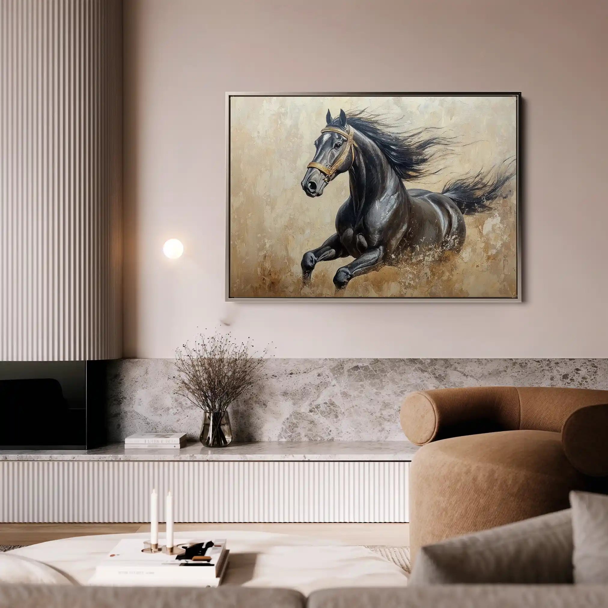 Horses 005 Canvas Art 90 x 60 cm / Stretched on hidden frame