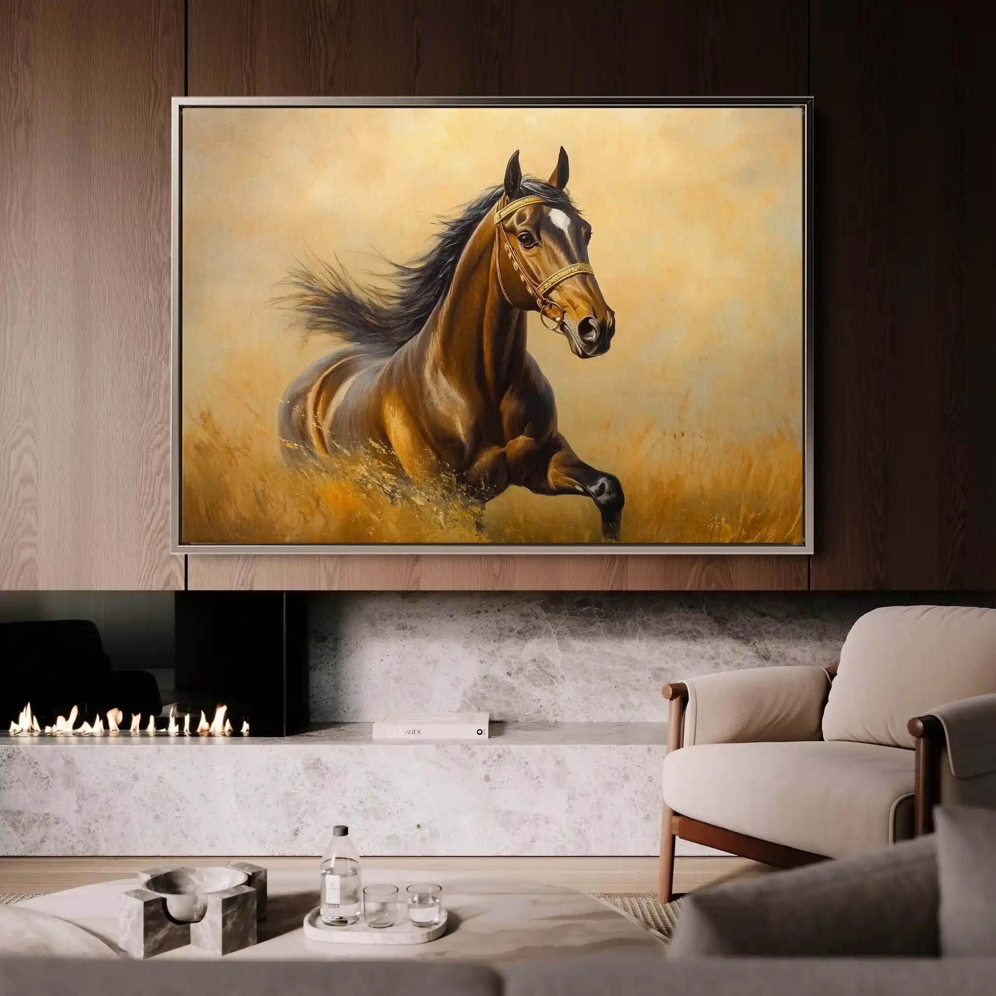 Horses 007 Canvas Art 90 x 60 cm / Stretched on hidden frame
