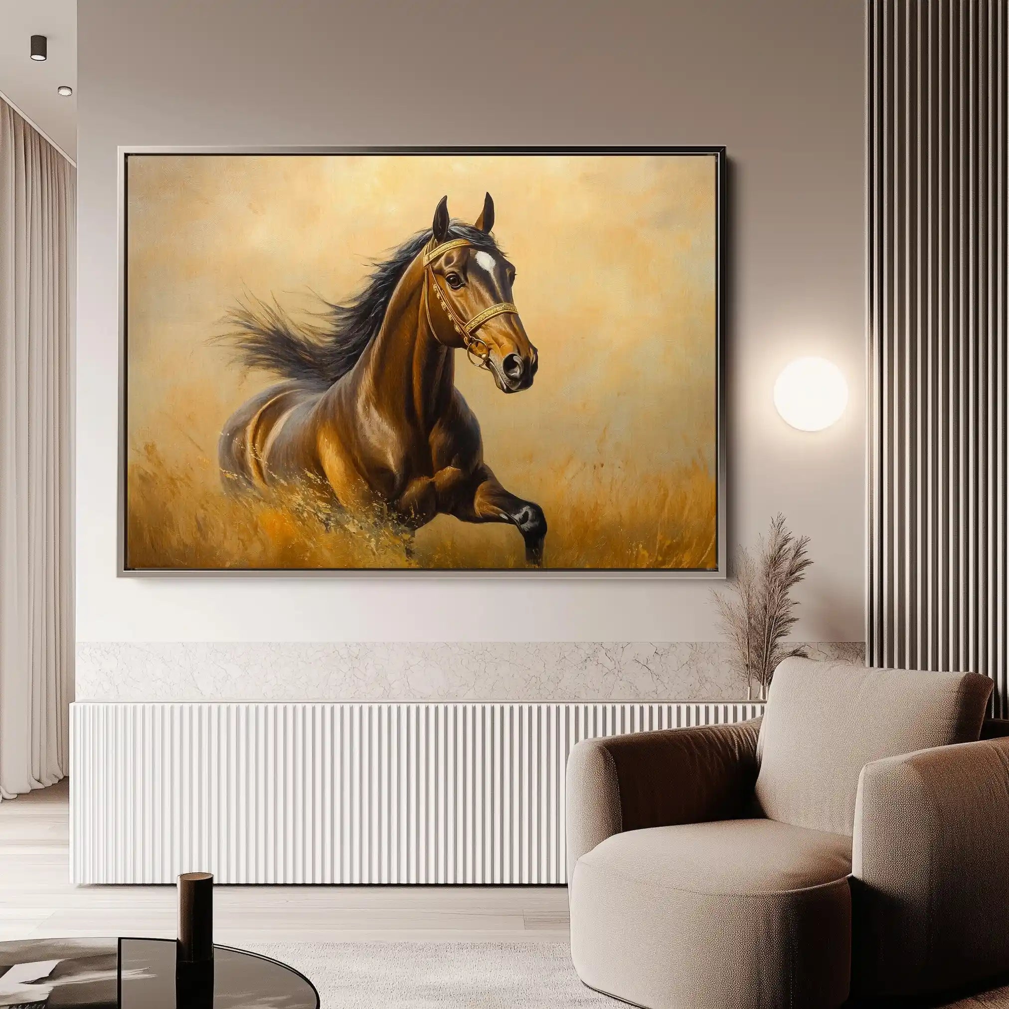 Horses 007 Canvas Art 90 x 60 cm / Stretched on hidden frame