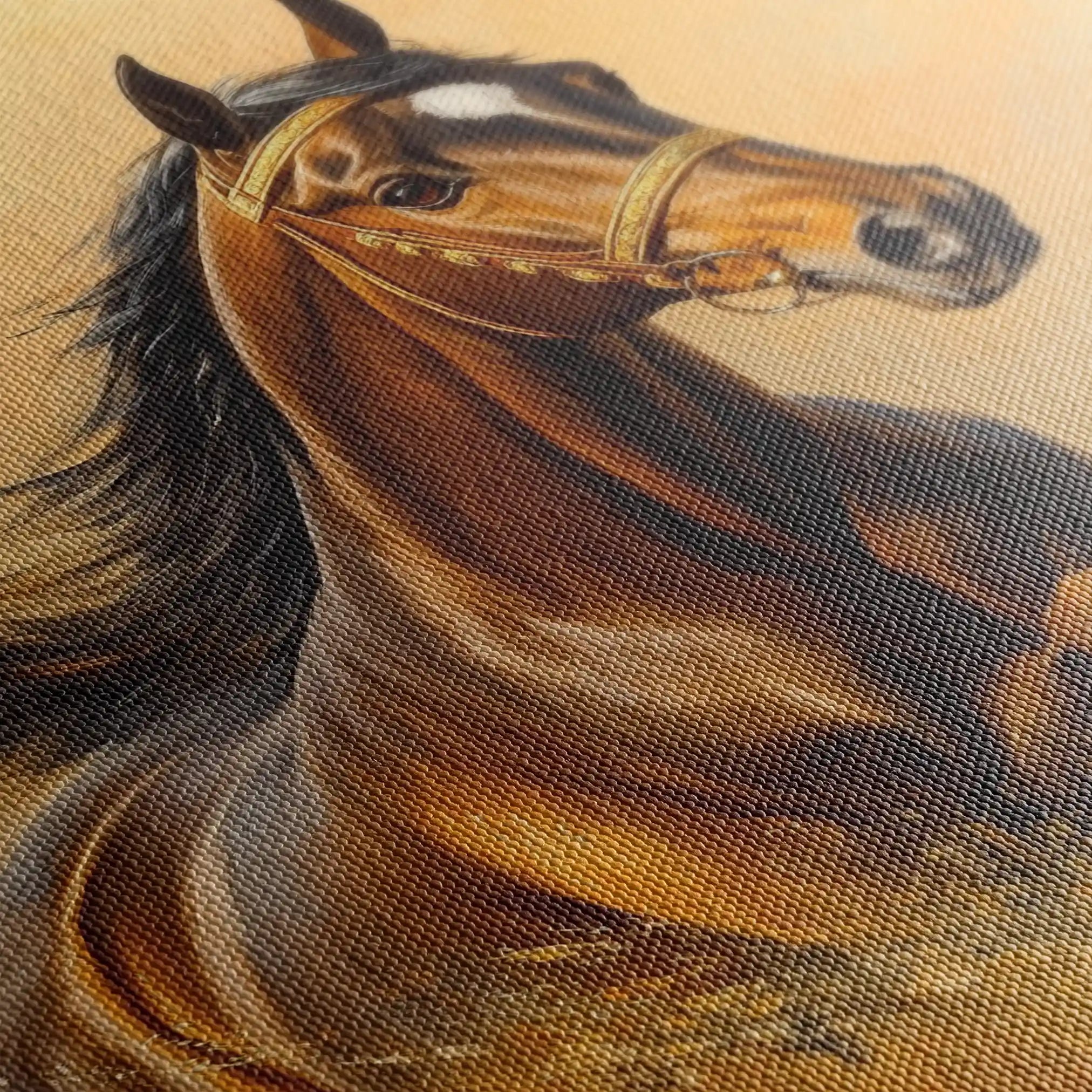 Horses 007 Canvas Art 90 x 60 cm / Stretched on hidden frame