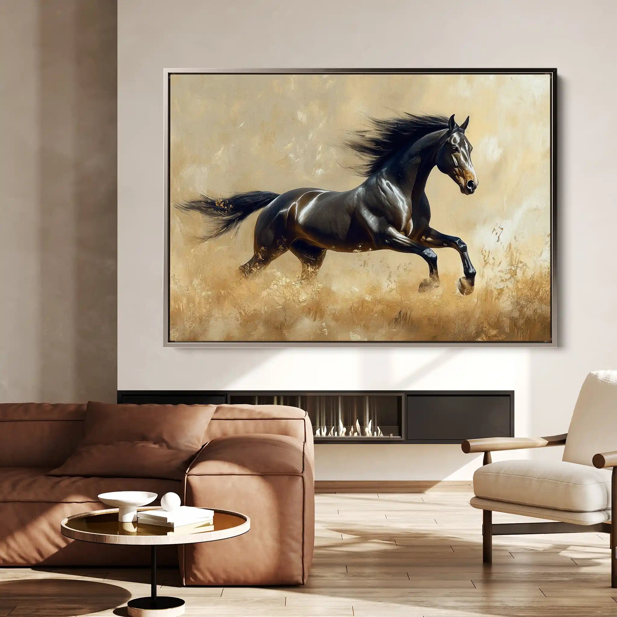 Horses 008 Canvas Art 90 x 60 cm / Stretched on hidden frame