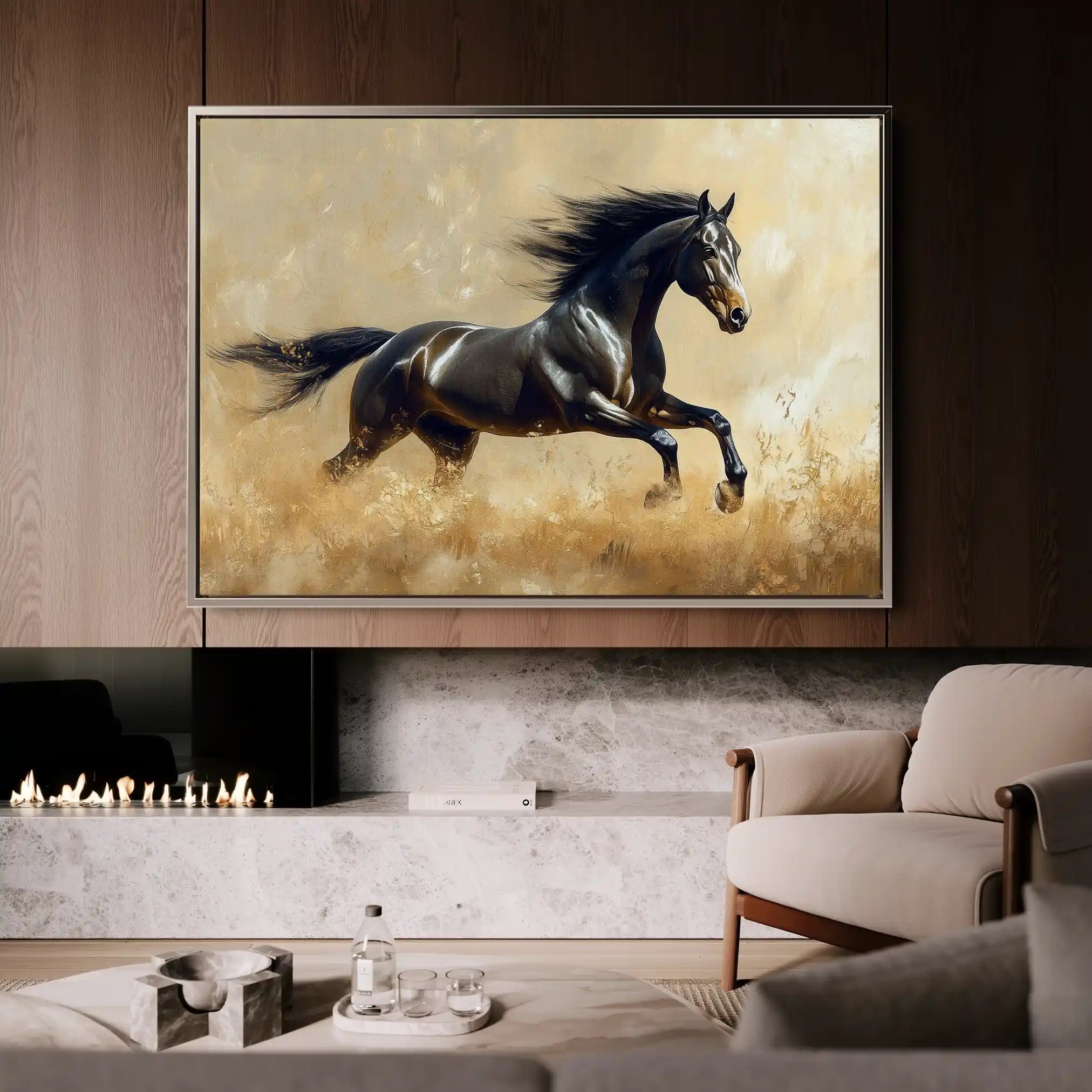 Horses 008 Canvas Art 90 x 60 cm / Stretched on hidden frame