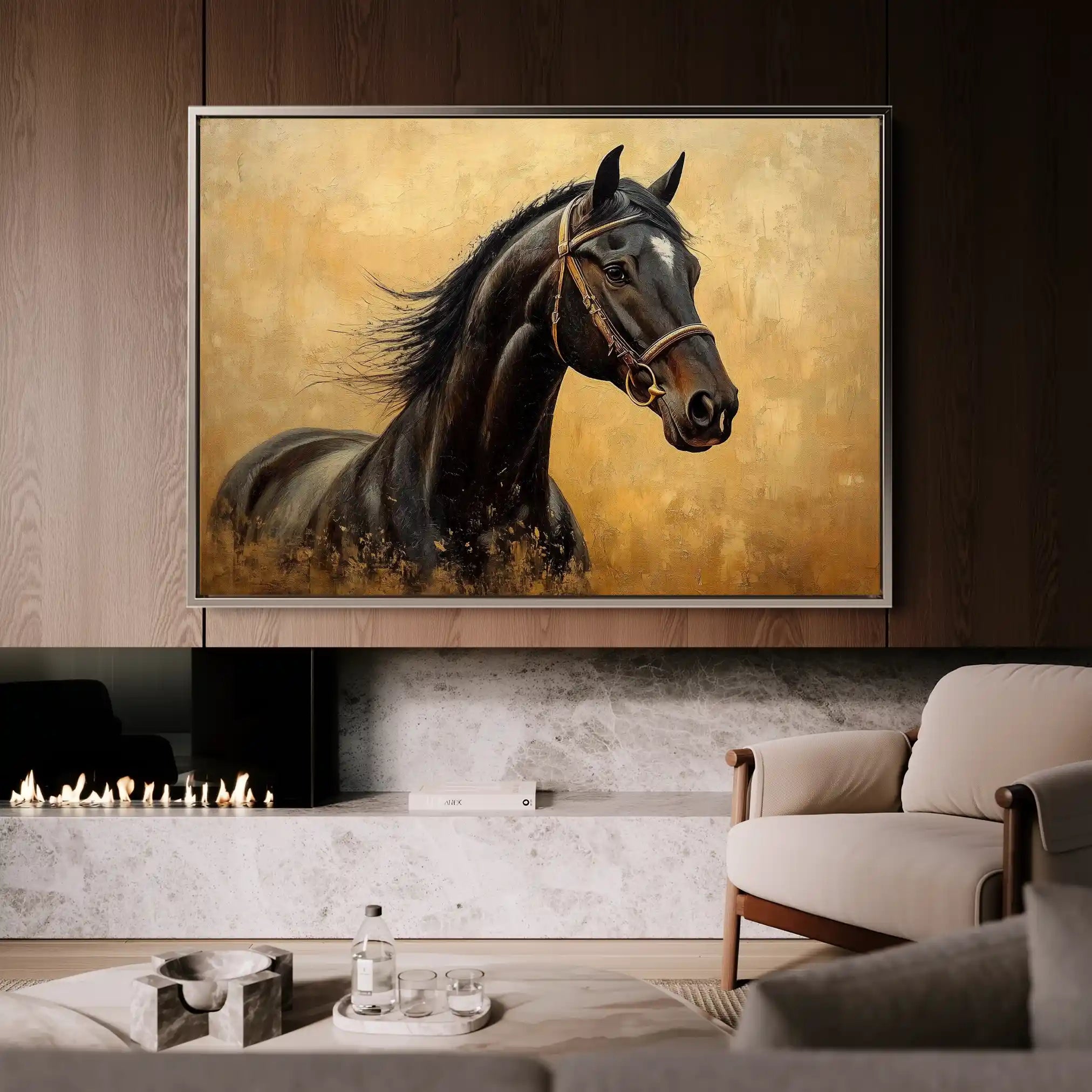 Horses 010 Canvas Art 90 x 60 cm / Stretched on hidden frame