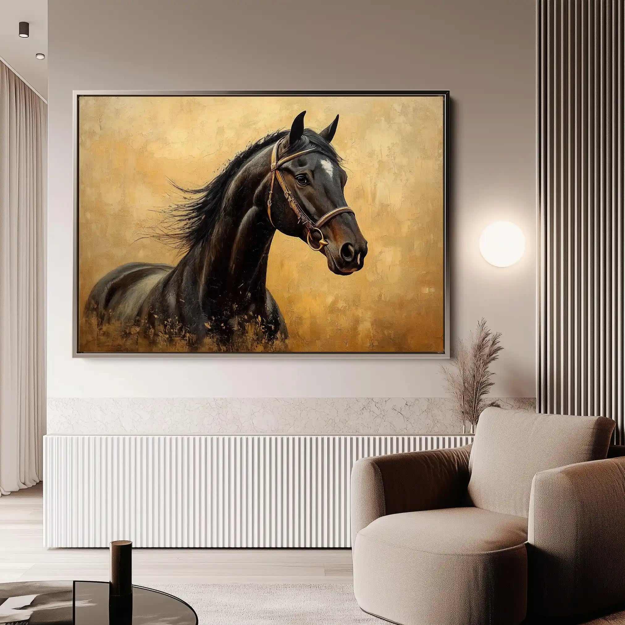 Horses 010 Canvas Art 90 x 60 cm / Stretched on hidden frame