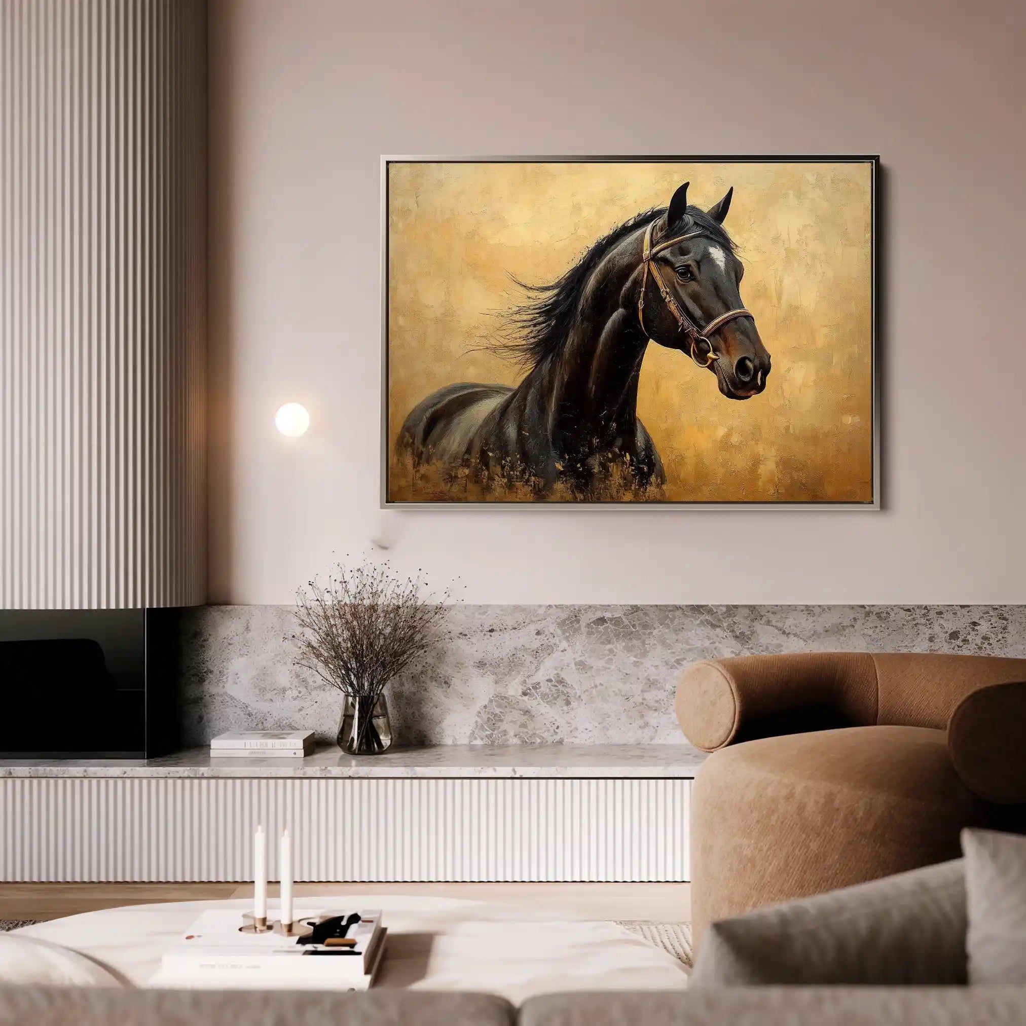 Horses 010 Canvas Art 90 x 60 cm / Stretched on hidden frame
