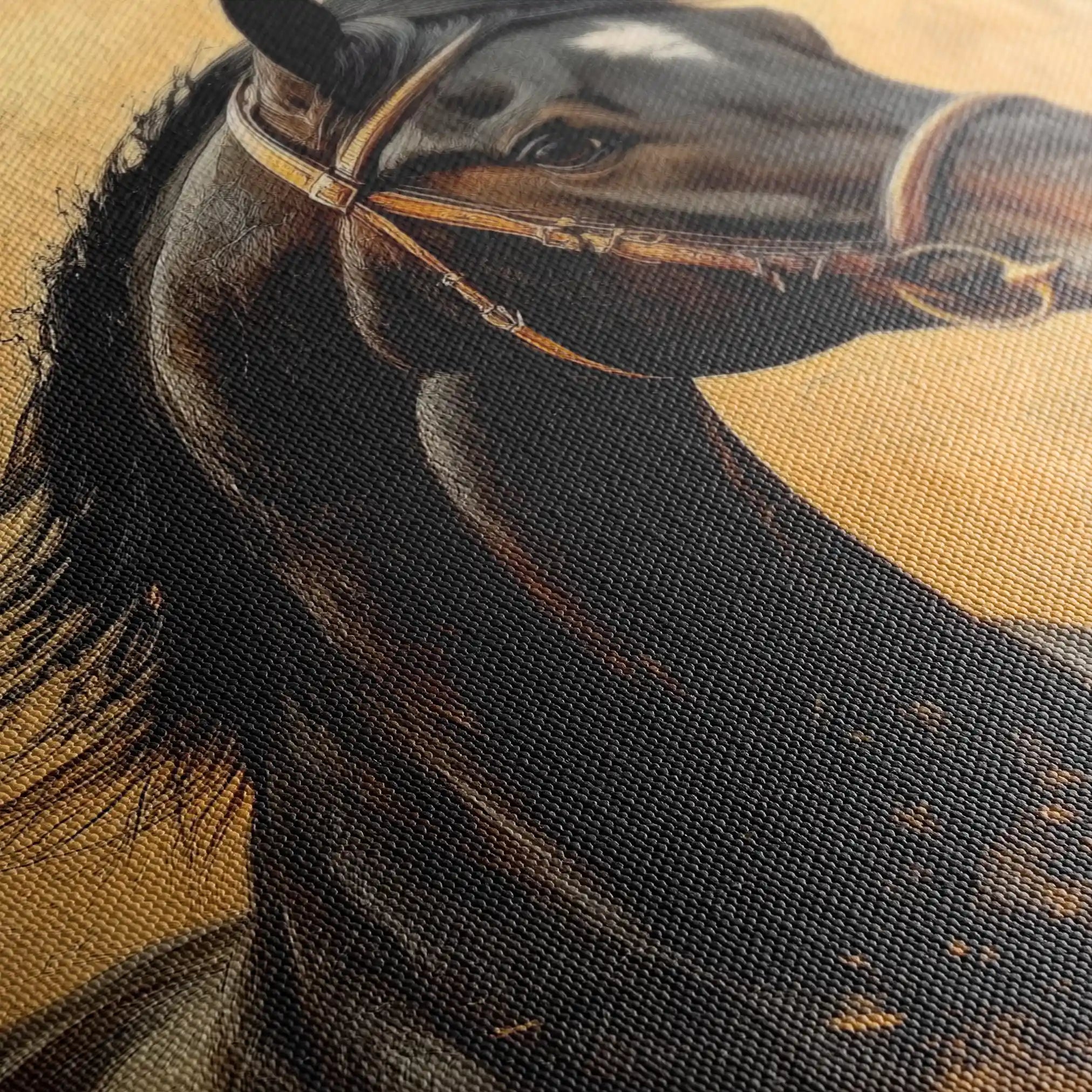 Horses 010 Canvas Art 90 x 60 cm / Stretched on hidden frame