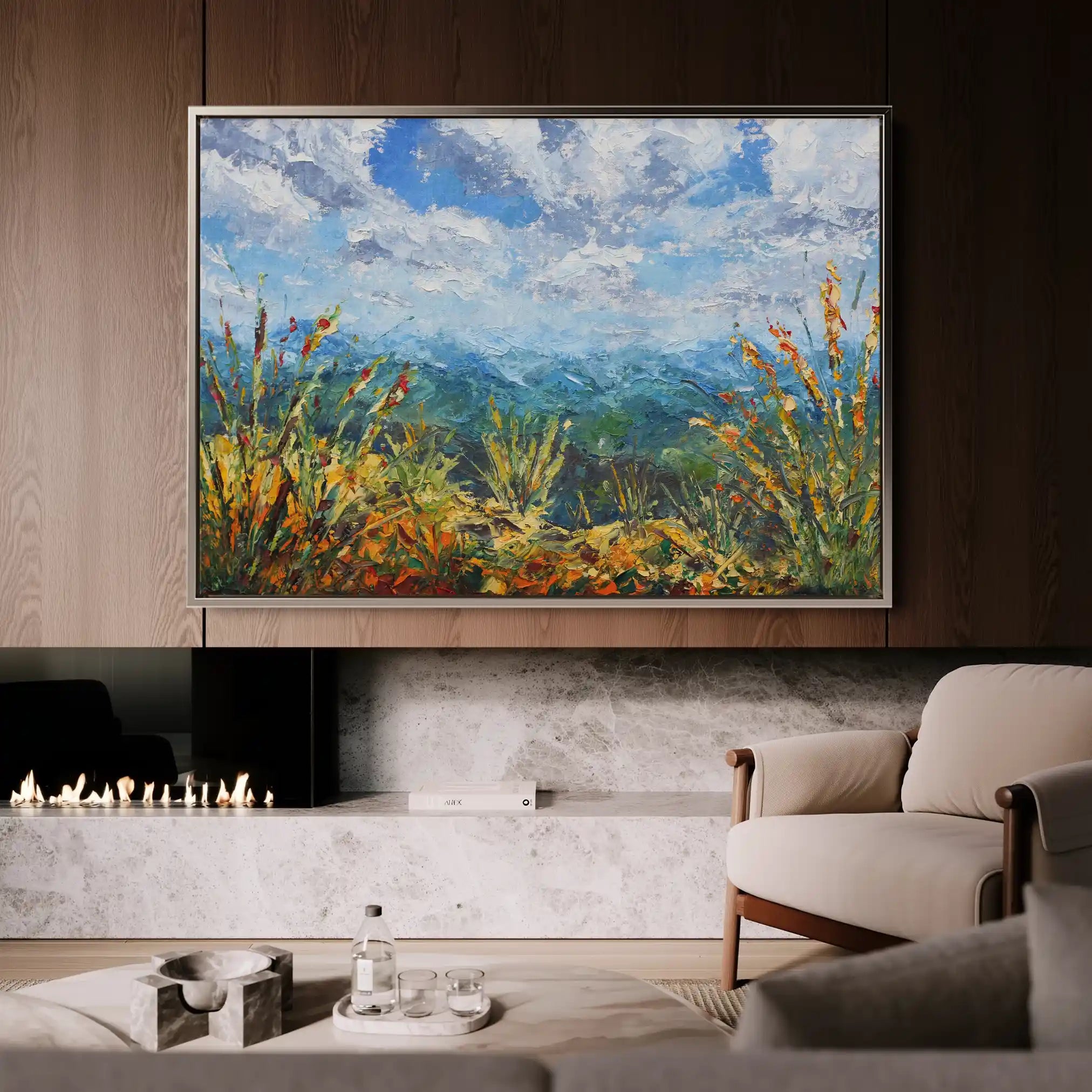 Landscape 010 Canvas Art 90 x 60 cm / Stretched on hidden frame