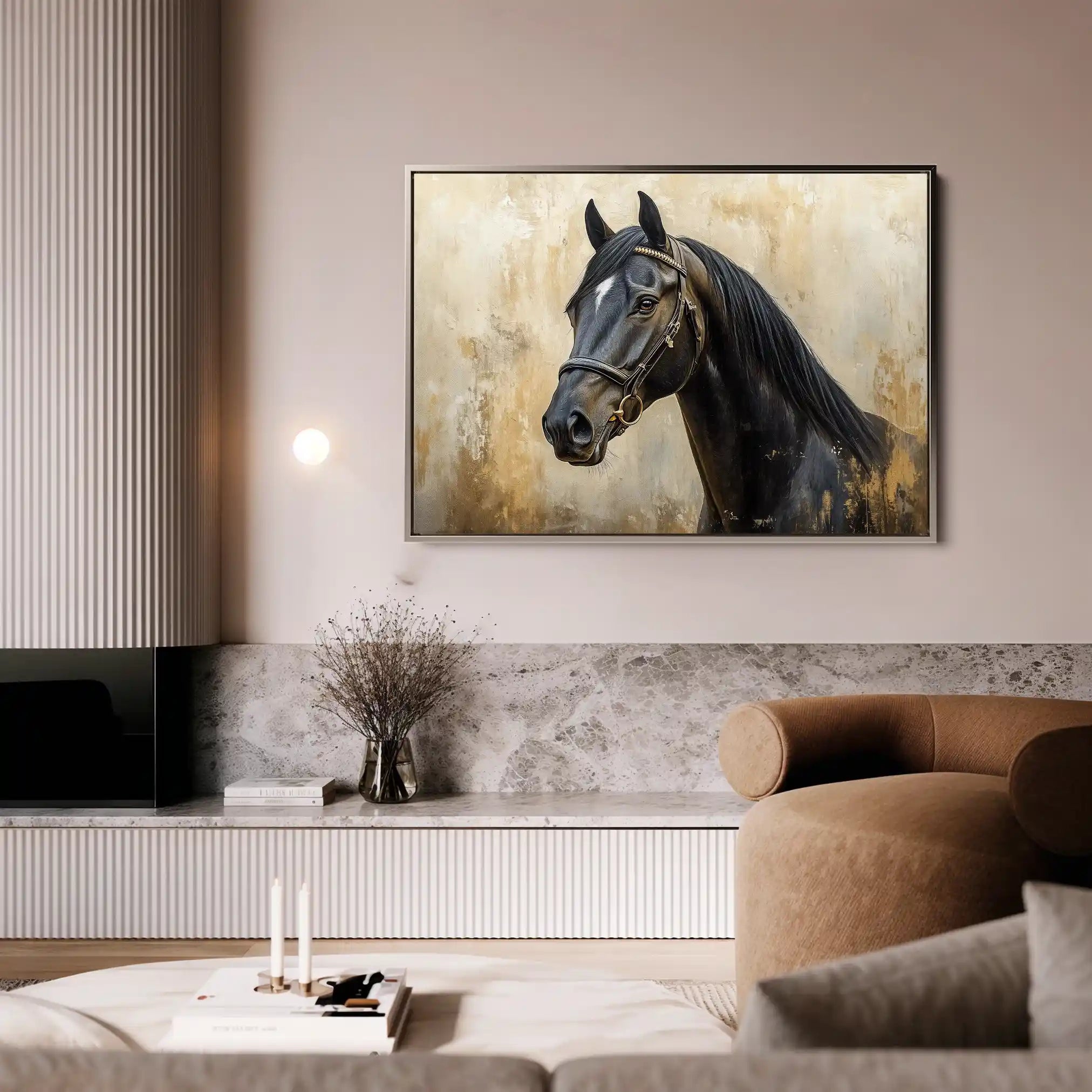 Horses 011 Canvas Art 90 x 60 cm / Stretched on hidden frame