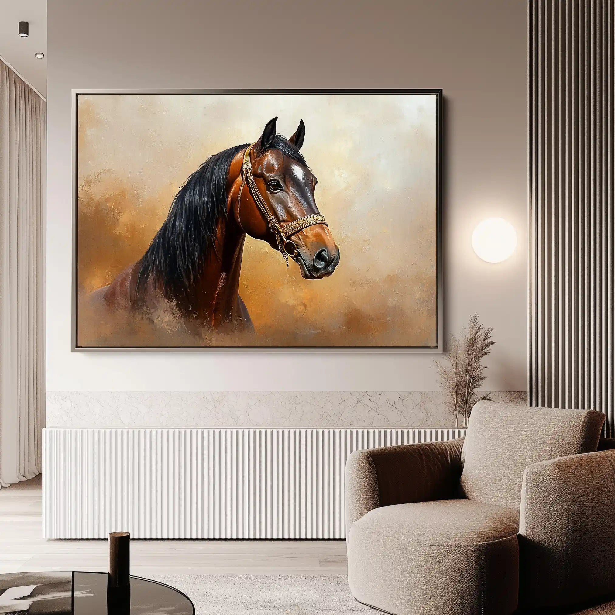 Horses 012 Canvas Art 90 x 60 cm / Stretched on hidden frame