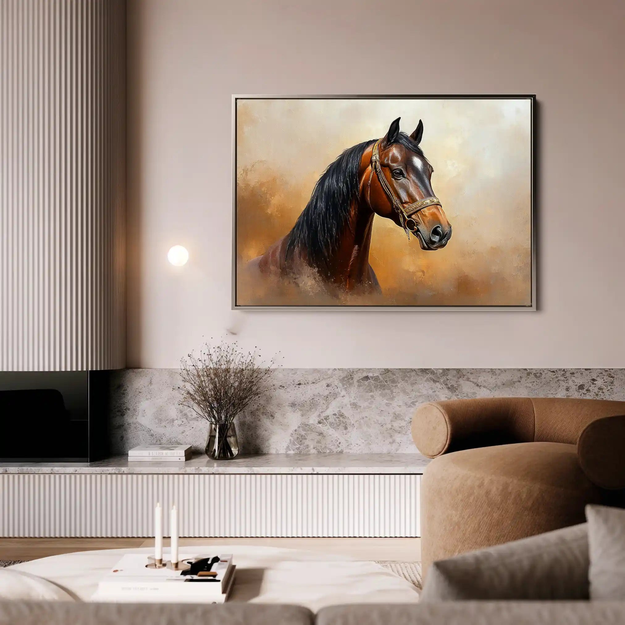 Horses 012 Canvas Art 90 x 60 cm / Stretched on hidden frame