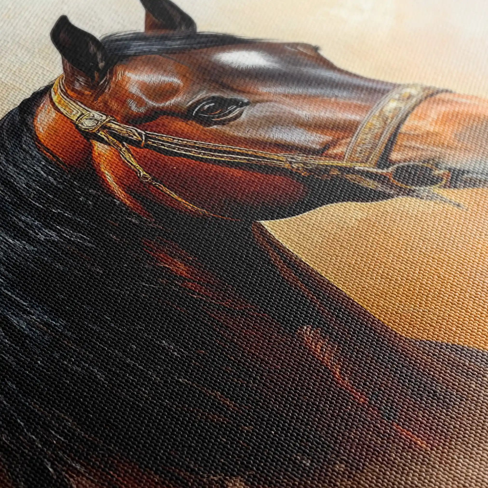 Horses 012 Canvas Art 90 x 60 cm / Stretched on hidden frame