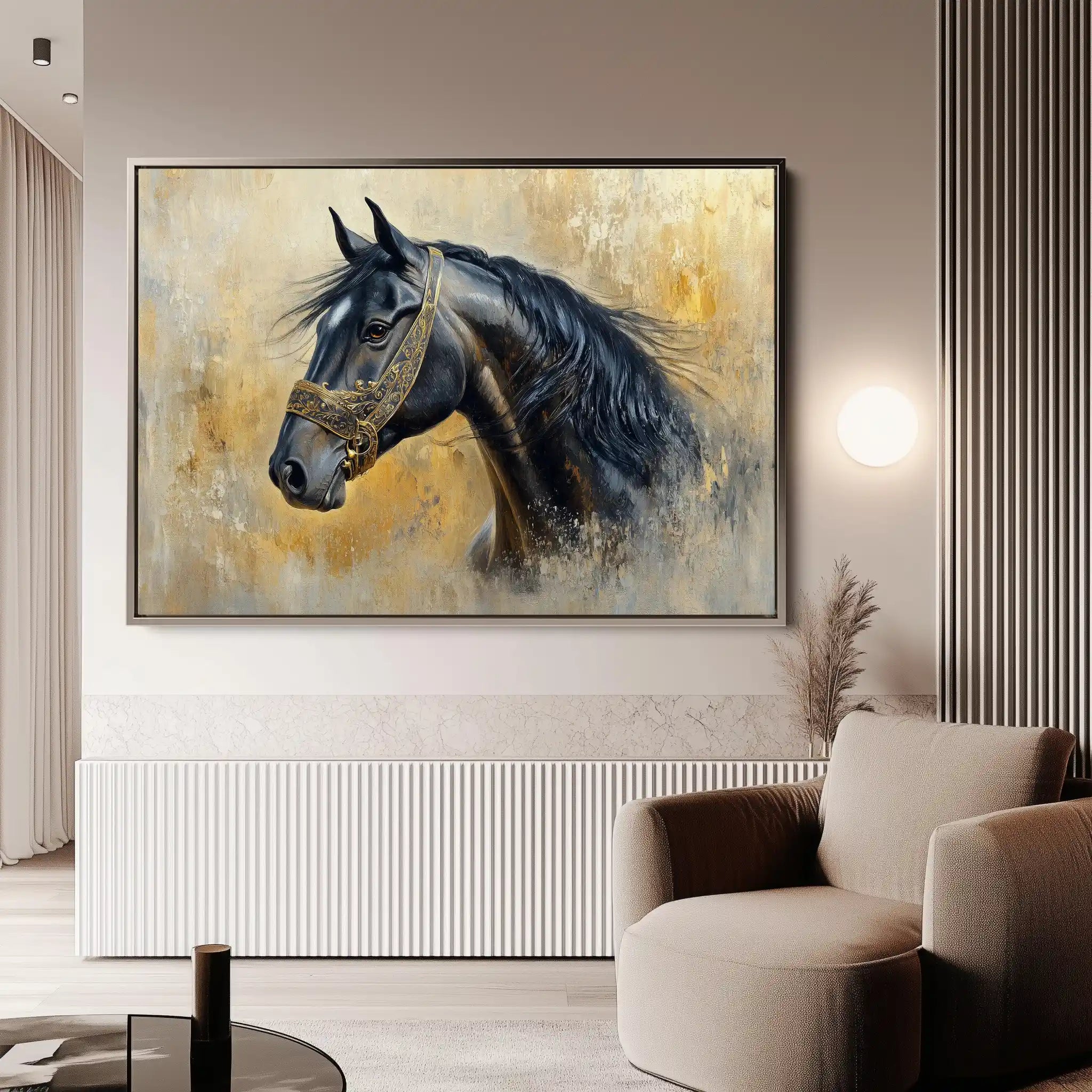 Horses 013 Canvas Art 90 x 60 cm / Stretched on hidden frame