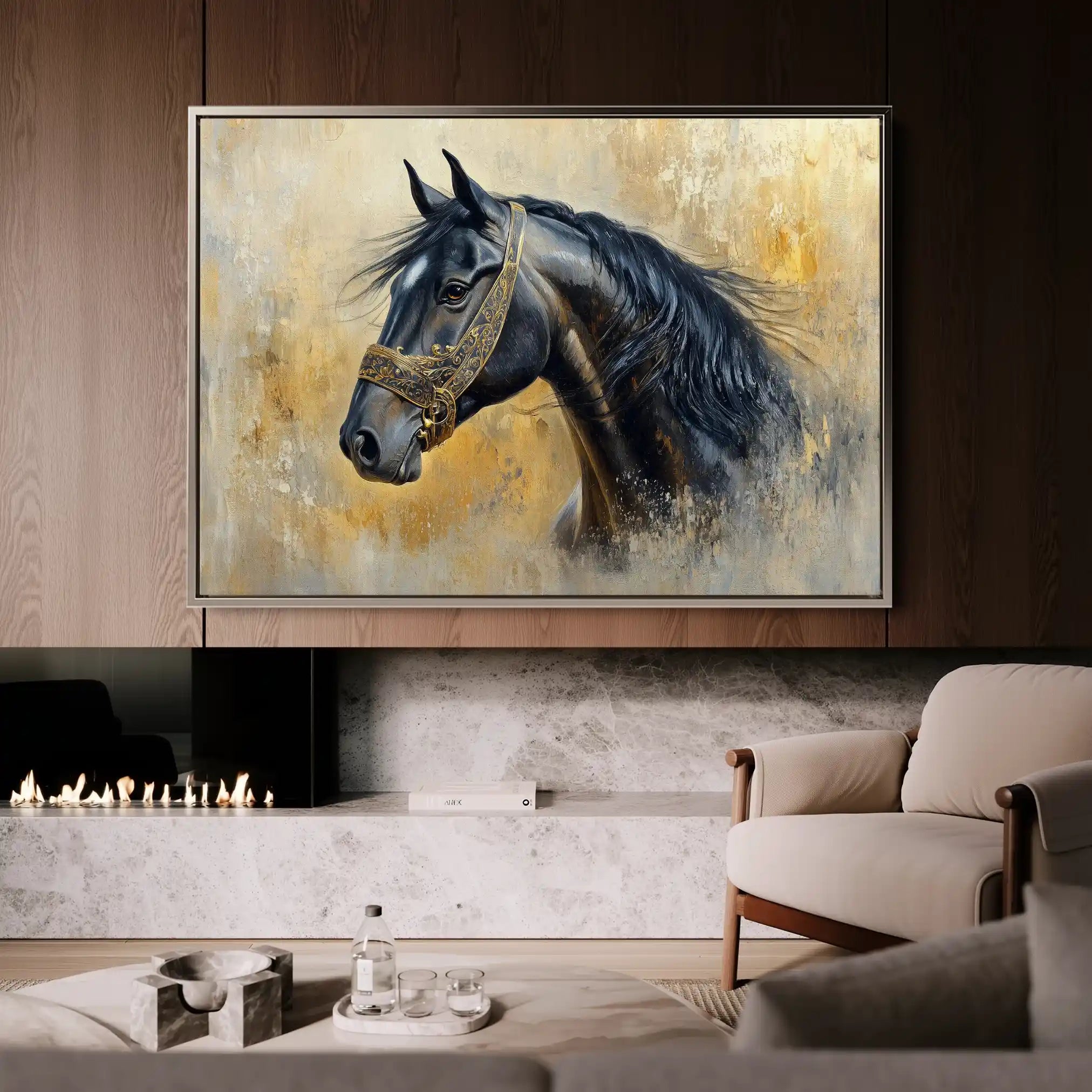 Horses 013 Canvas Art 90 x 60 cm / Stretched on hidden frame