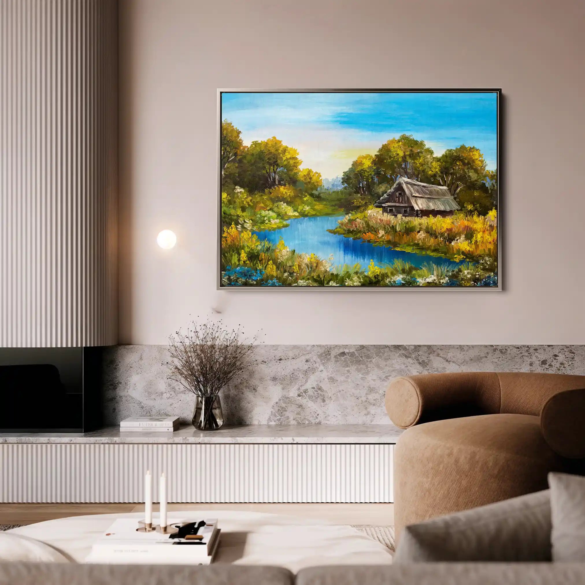Landscape 013 Canvas Art 90 x 60 cm / Stretched on hidden frame