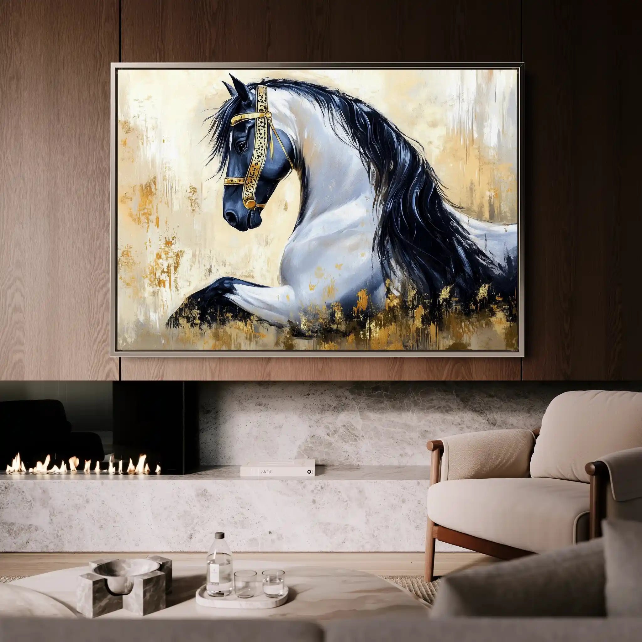 Horses 014 Canvas Art 90 x 60 cm / Stretched on hidden frame