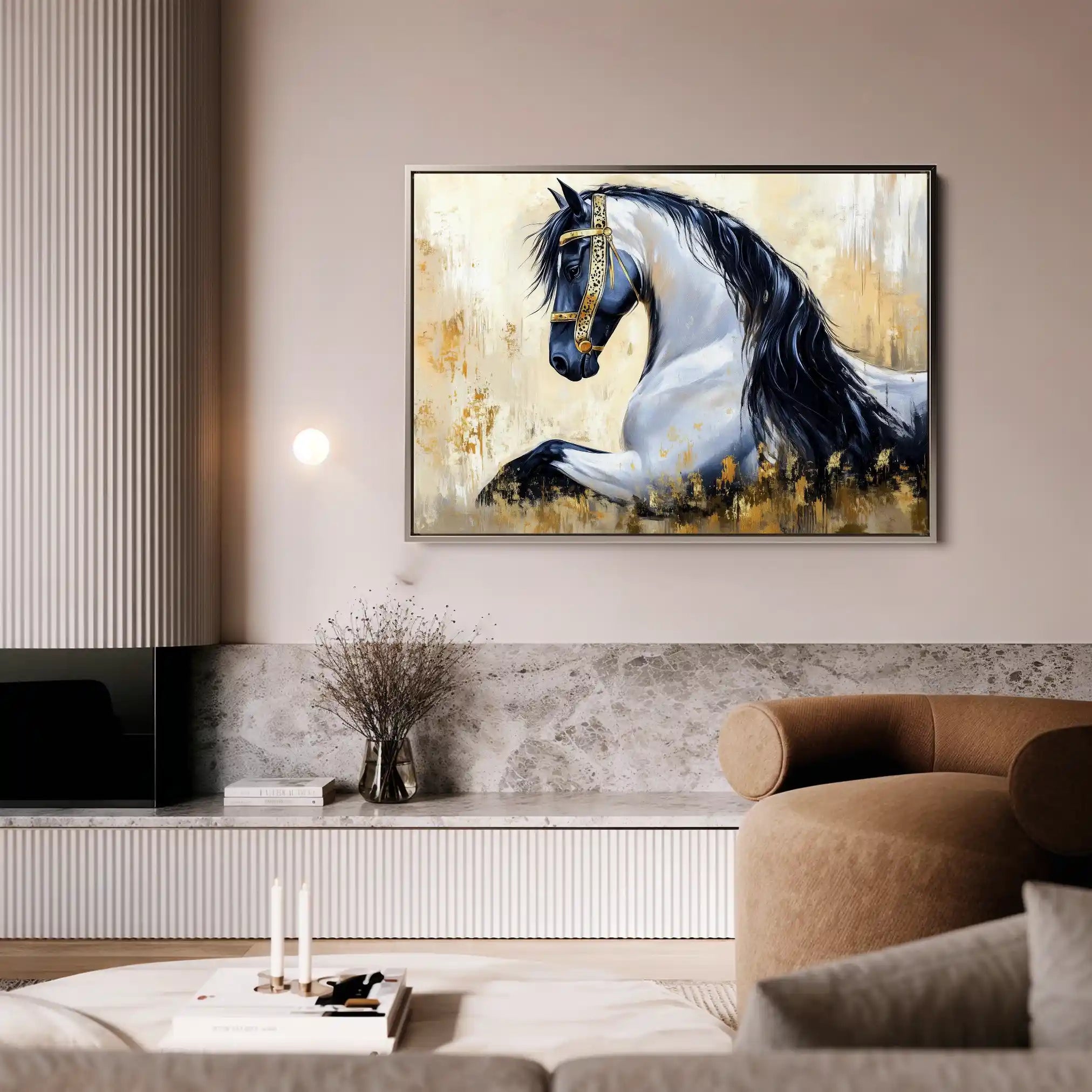 Horses 014 Canvas Art 90 x 60 cm / Stretched on hidden frame