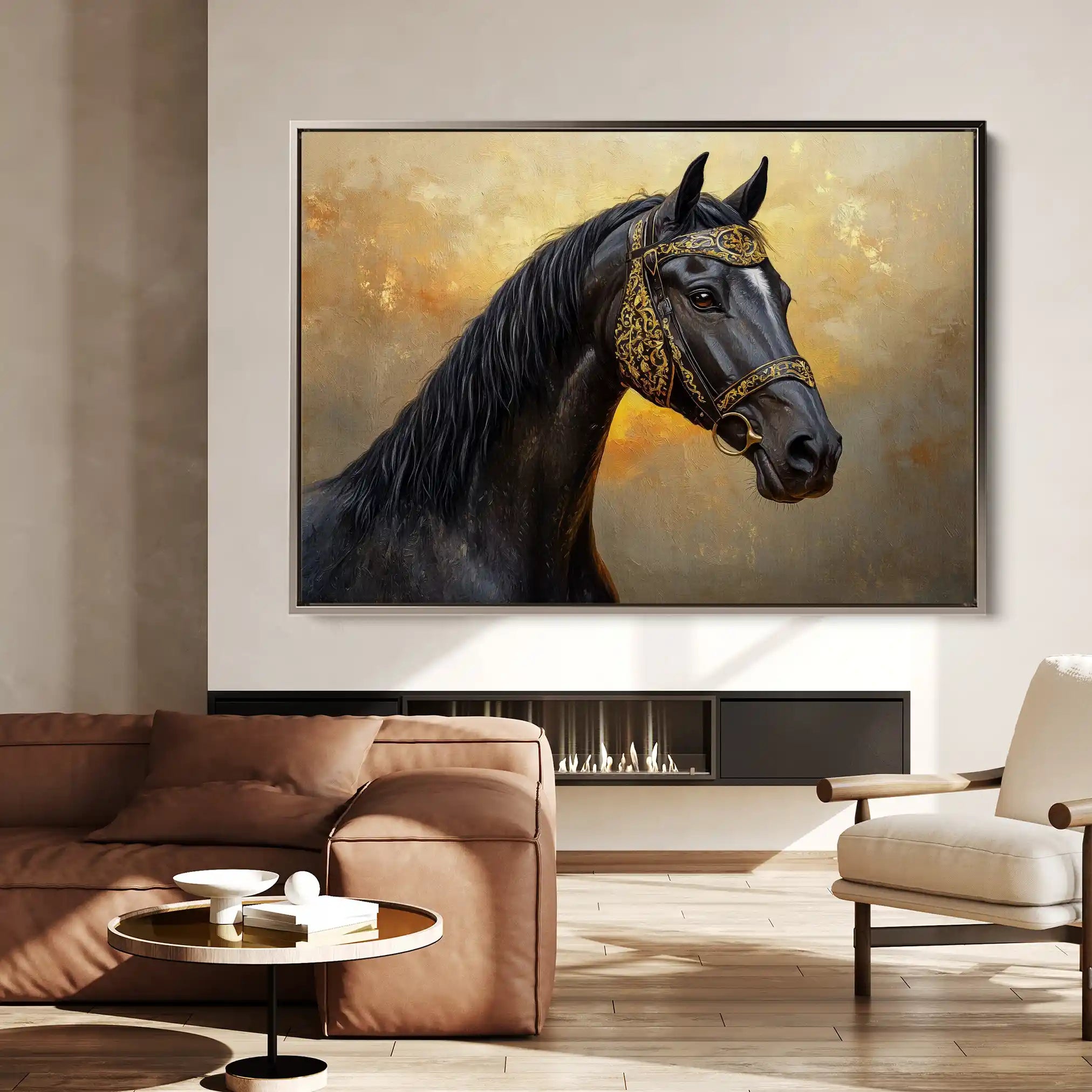 Horses 015 Canvas Art 90 x 60 cm / Stretched on hidden frame