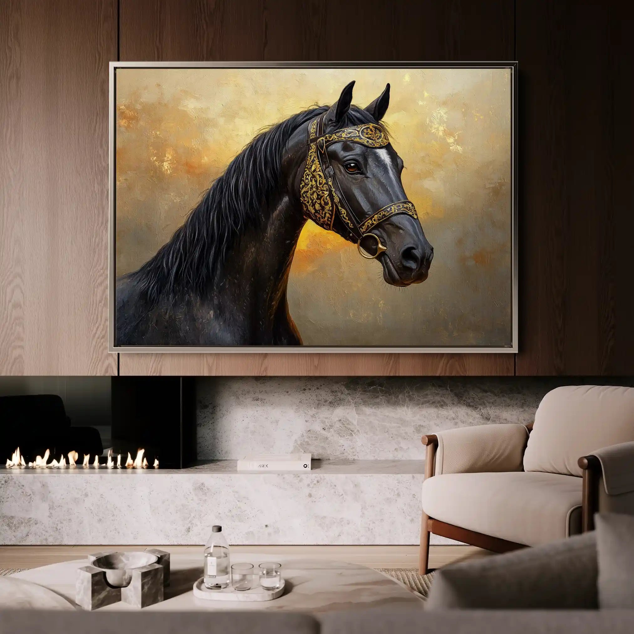 Horses 015 Canvas Art 90 x 60 cm / Stretched on hidden frame