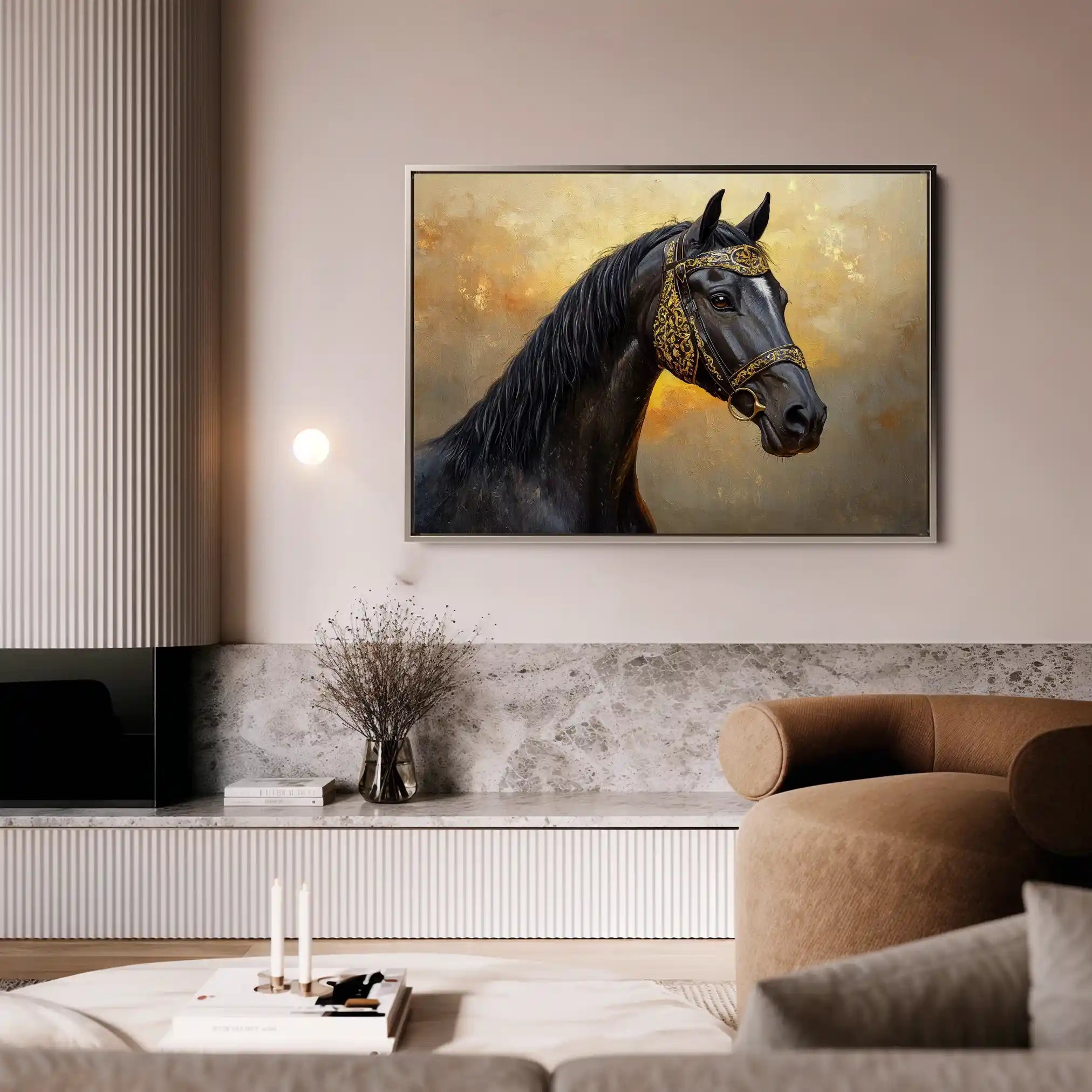Horses 015 Canvas Art 90 x 60 cm / Stretched on hidden frame