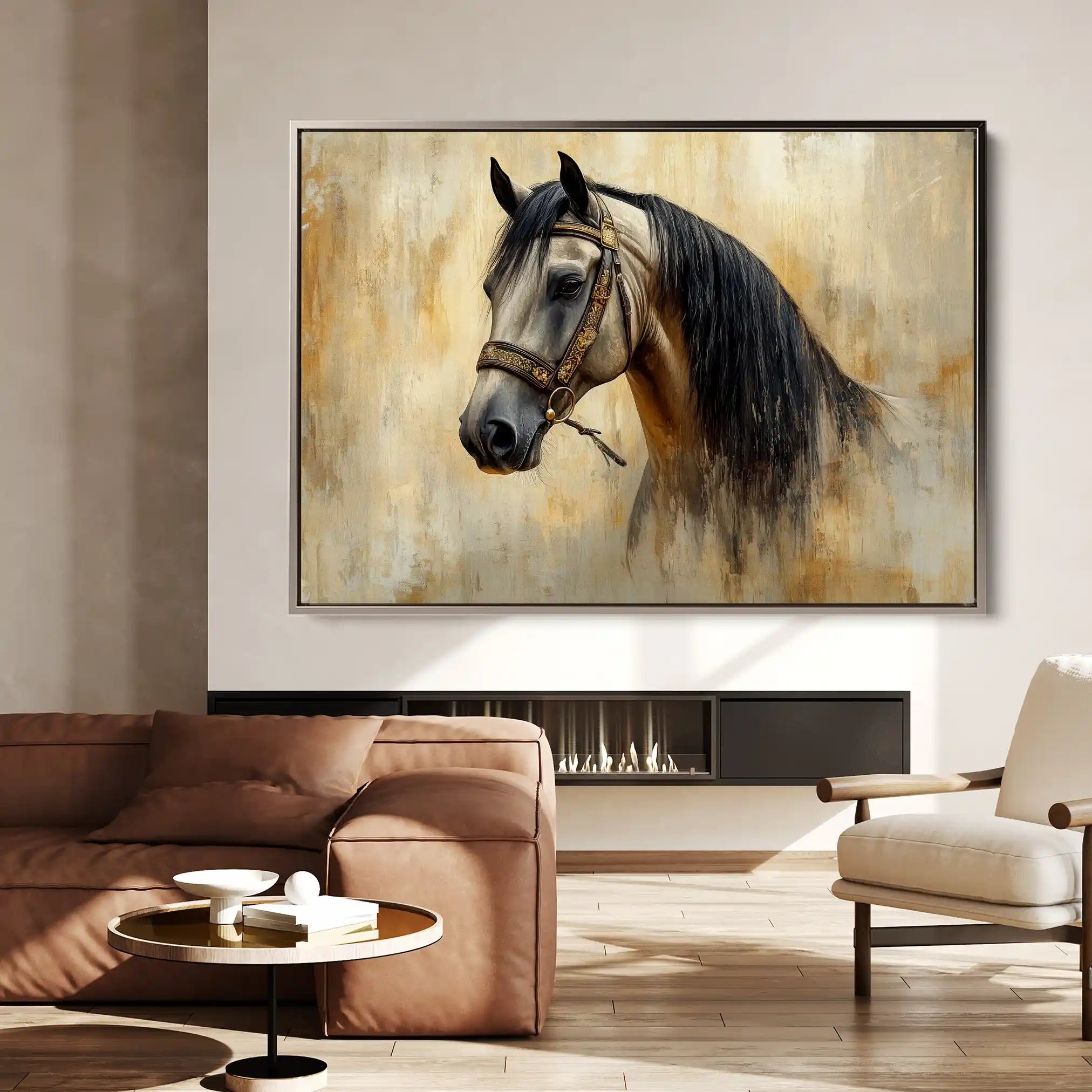 Horses 016 Canvas Art 90 x 60 cm / Stretched on hidden frame