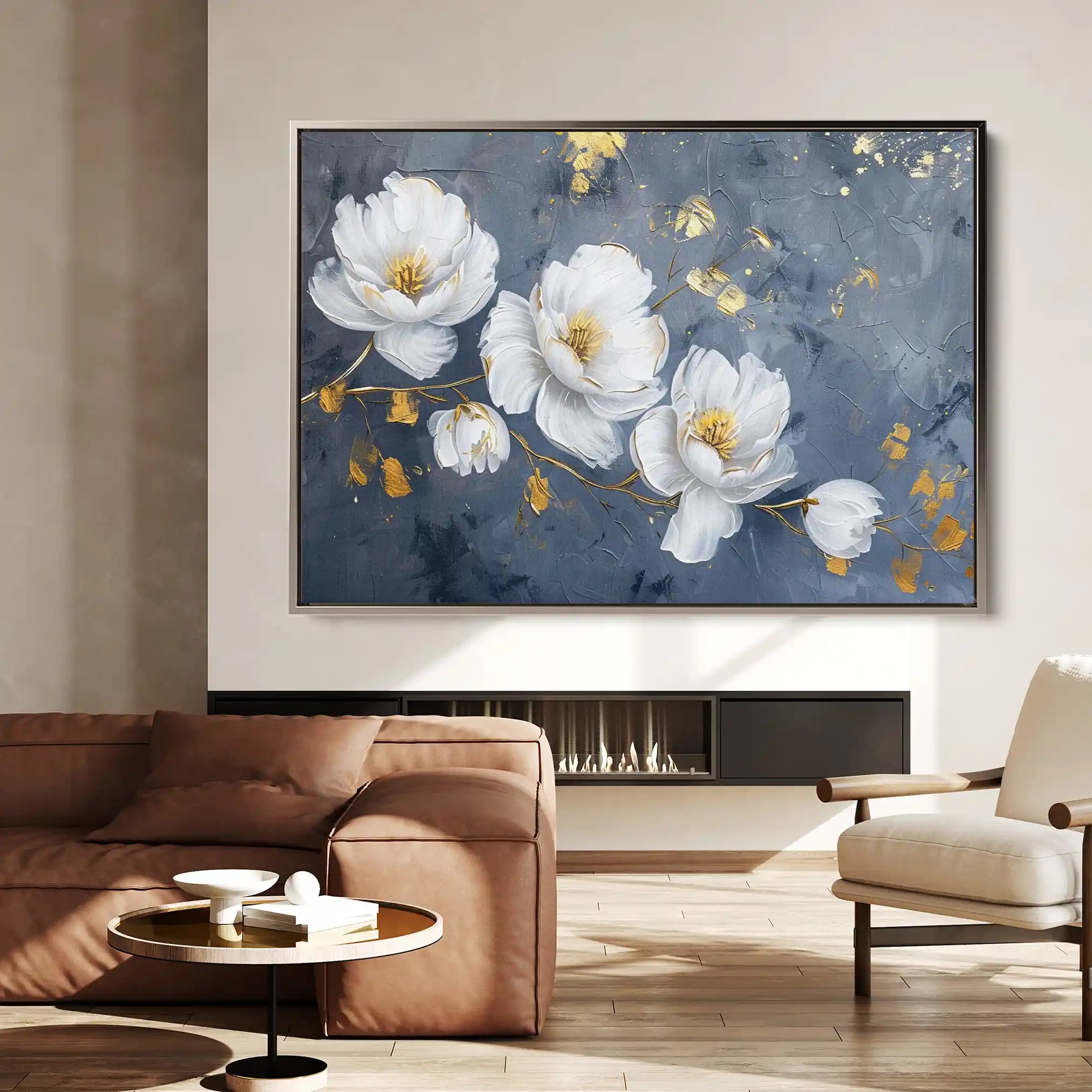Floral Canvas Wall Art WAD017-F 90 x 60 cm / Stretched on hidden frame