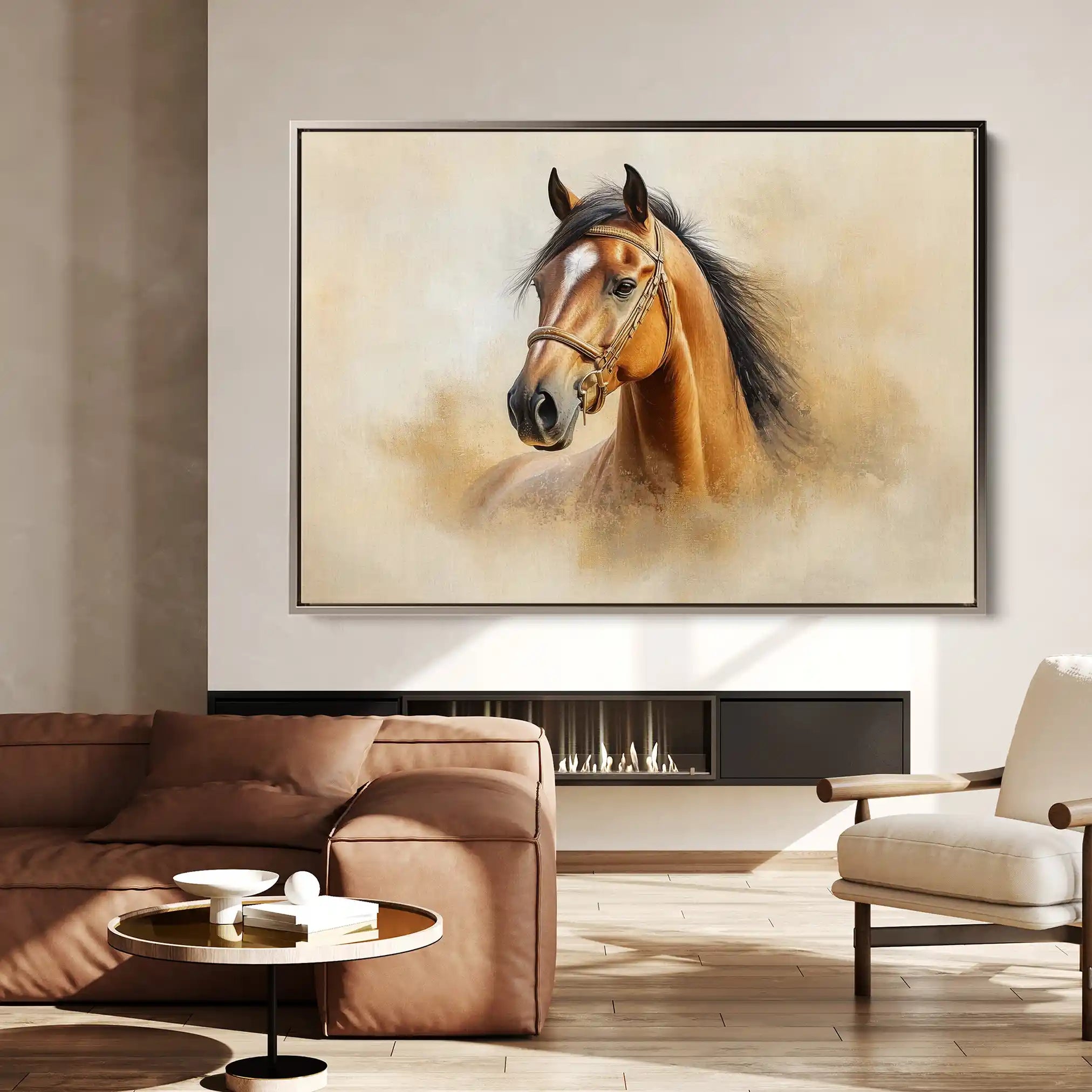 Horses 018 Canvas Art 90 x 60 cm / Stretched on hidden frame