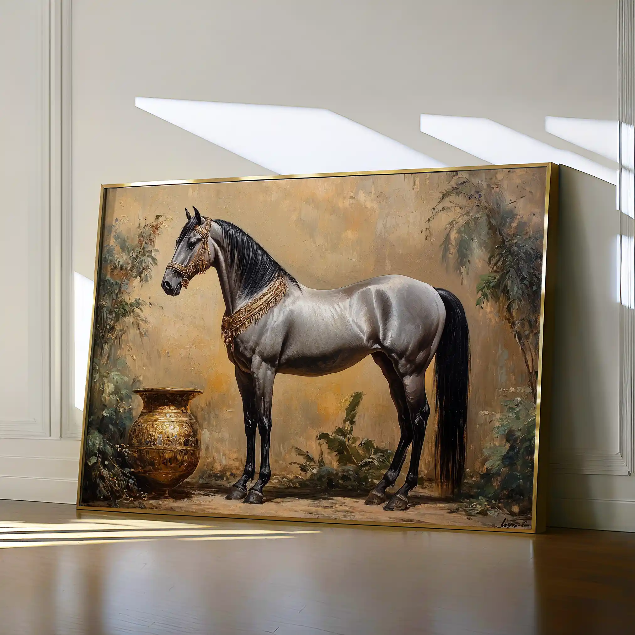 Horses 021 Canvas Art 90 x 60 cm / Stretched on hidden frame