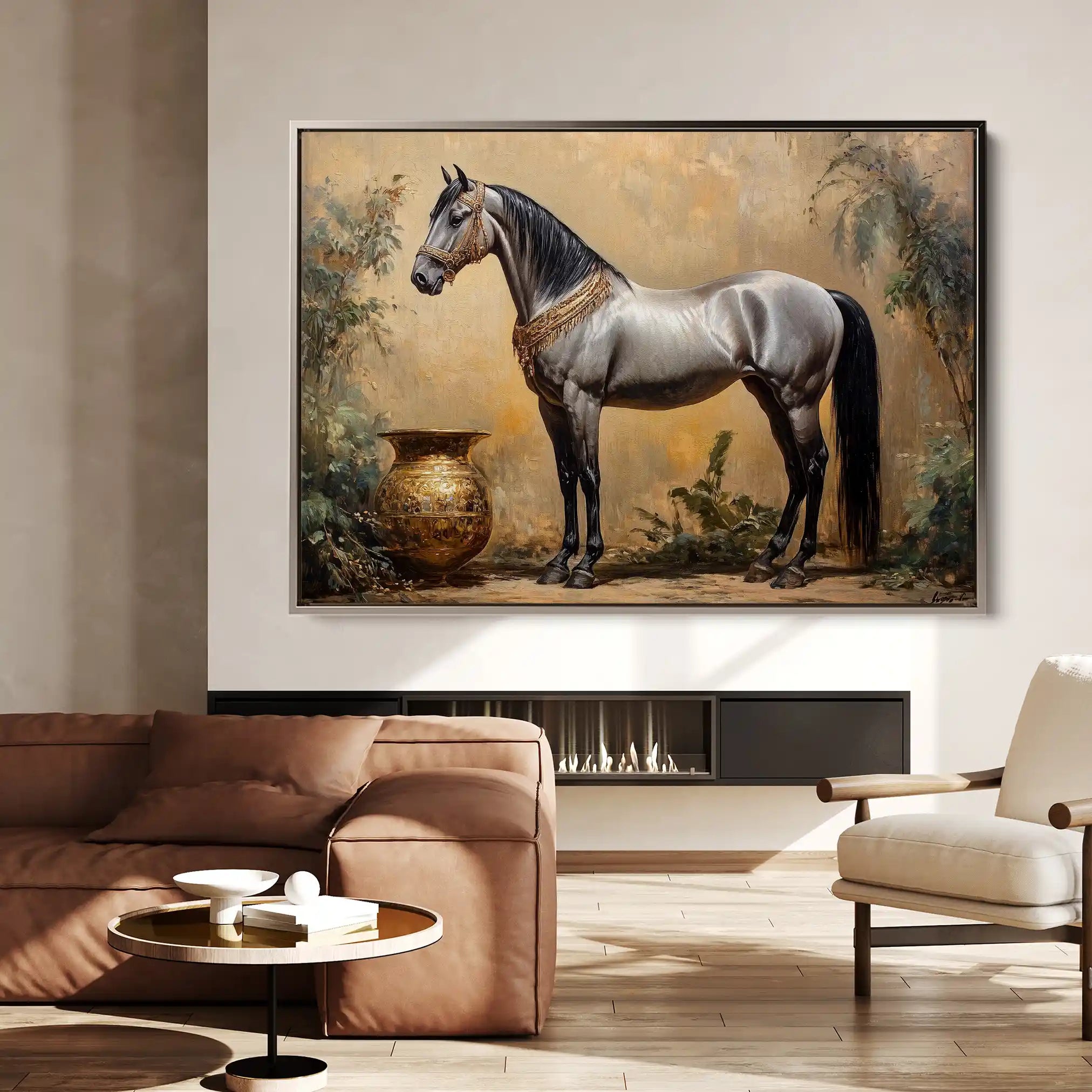 Horses 021 Canvas Art 90 x 60 cm / Stretched on hidden frame