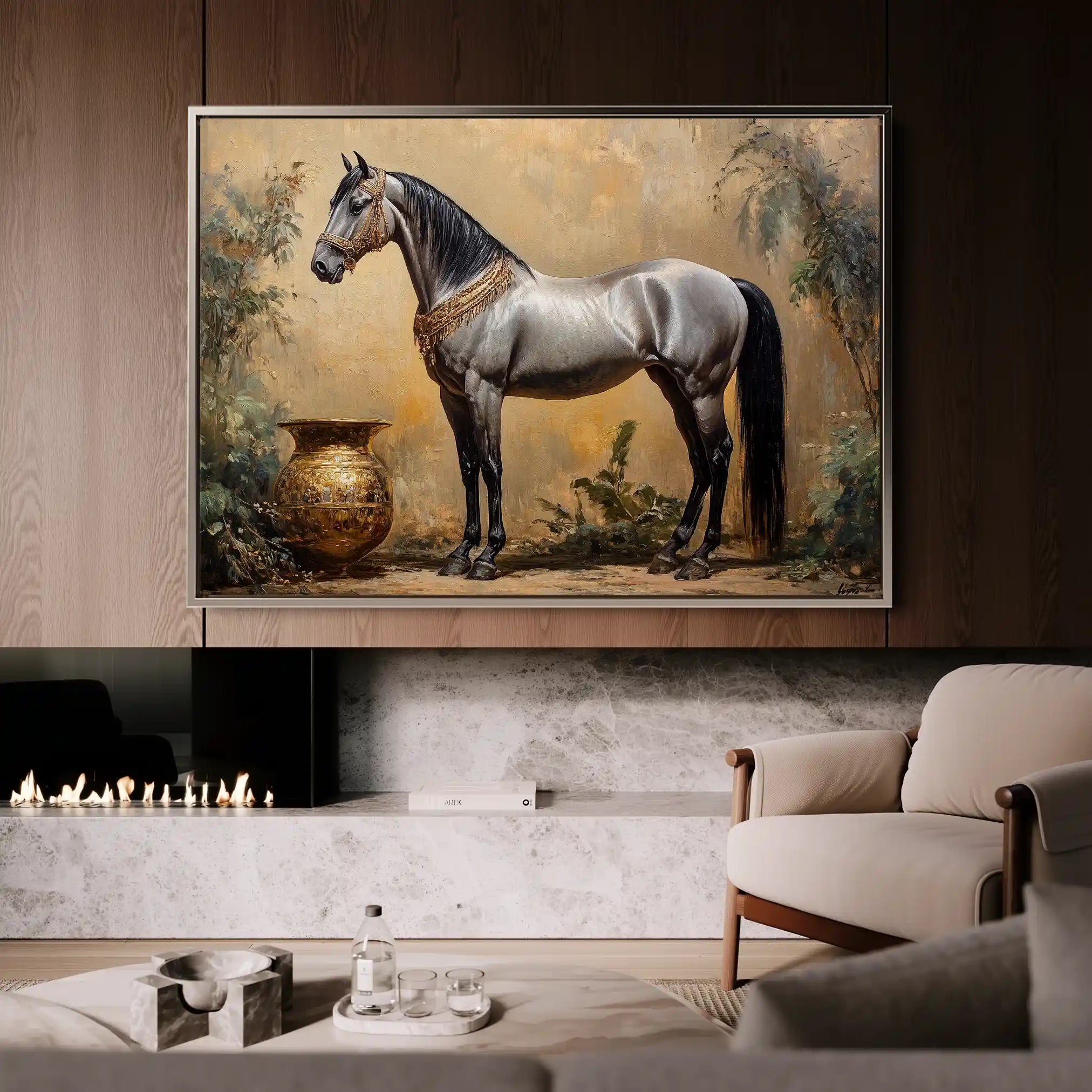 Horses 021 Canvas Art 90 x 60 cm / Stretched on hidden frame