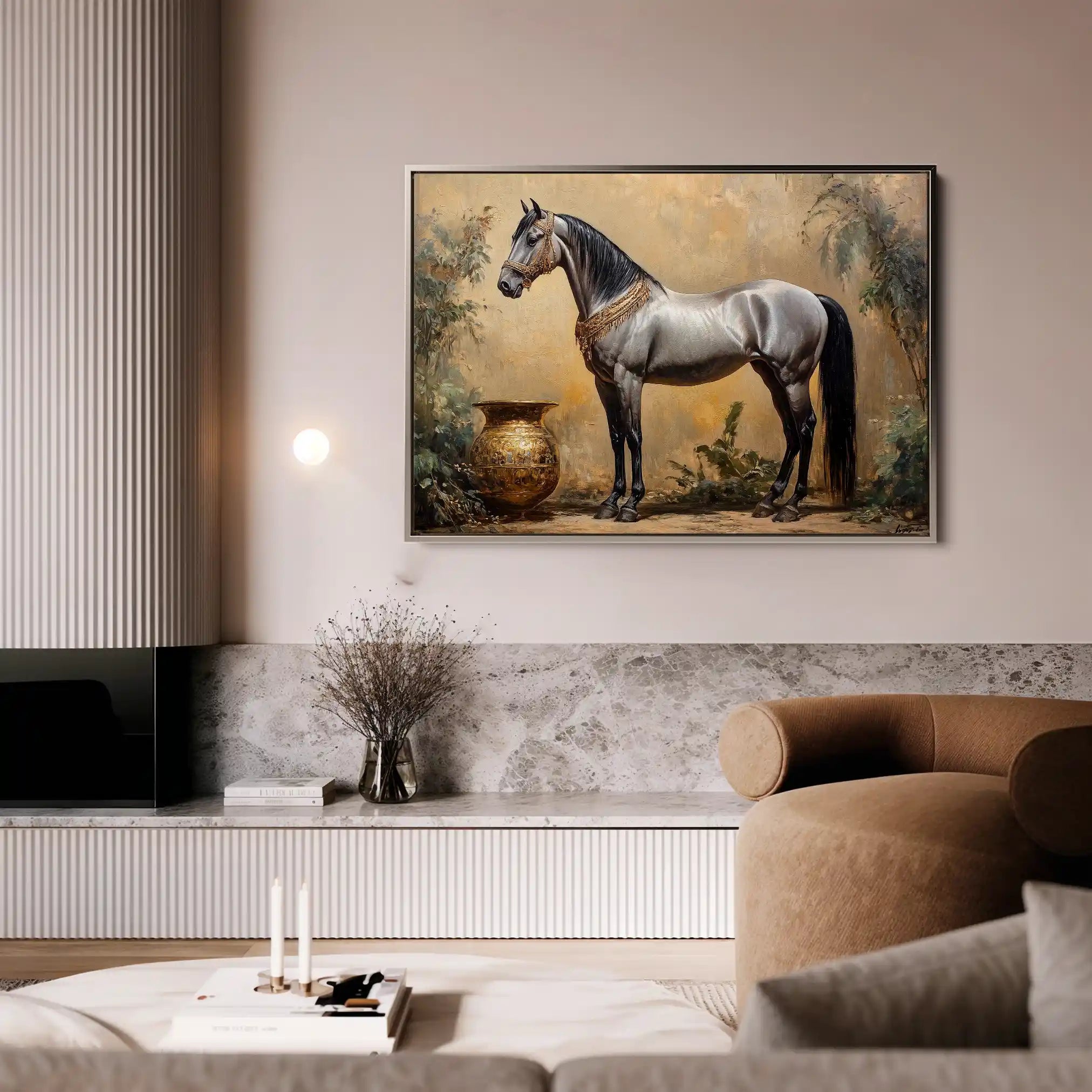 Horses 021 Canvas Art 90 x 60 cm / Stretched on hidden frame