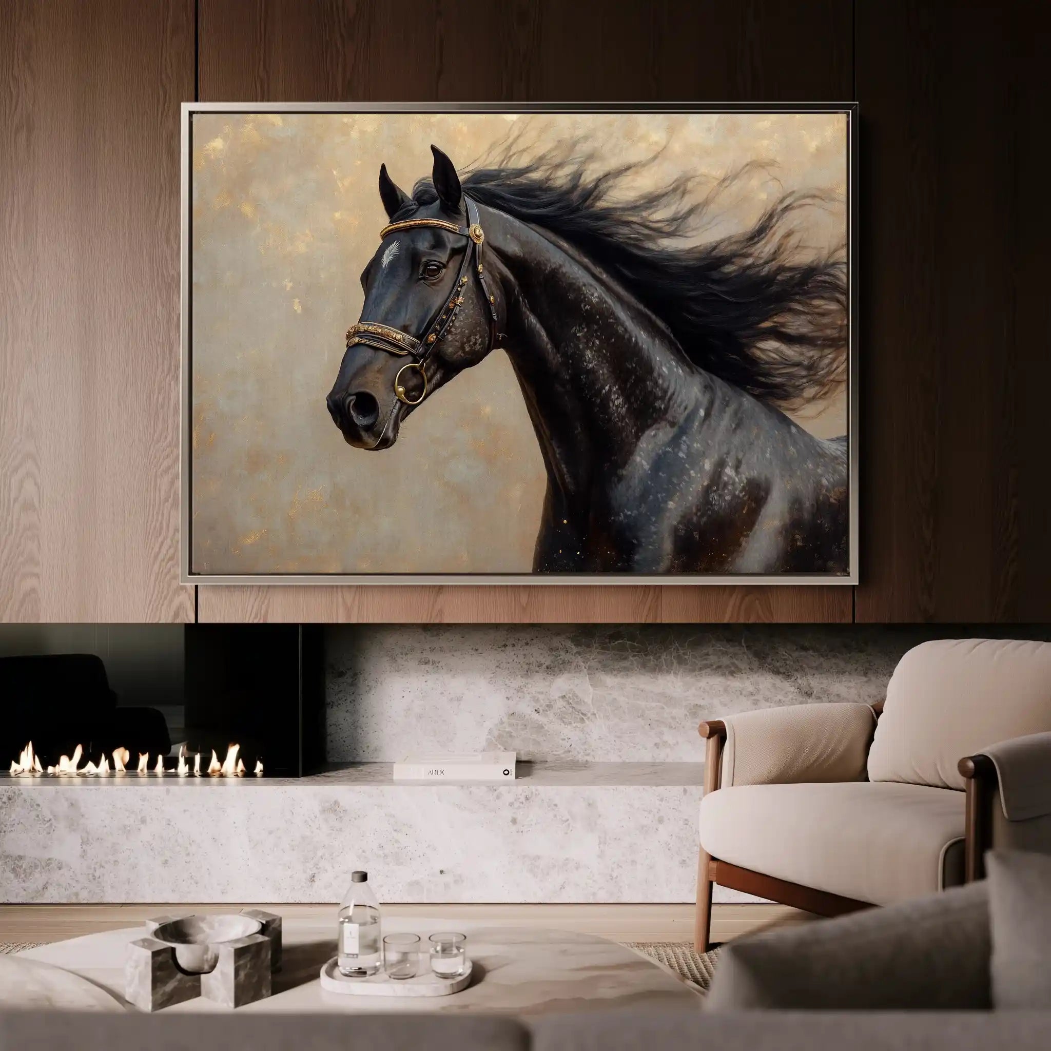 Horses 023 Canvas Art 90 x 60 cm / Stretched on hidden frame