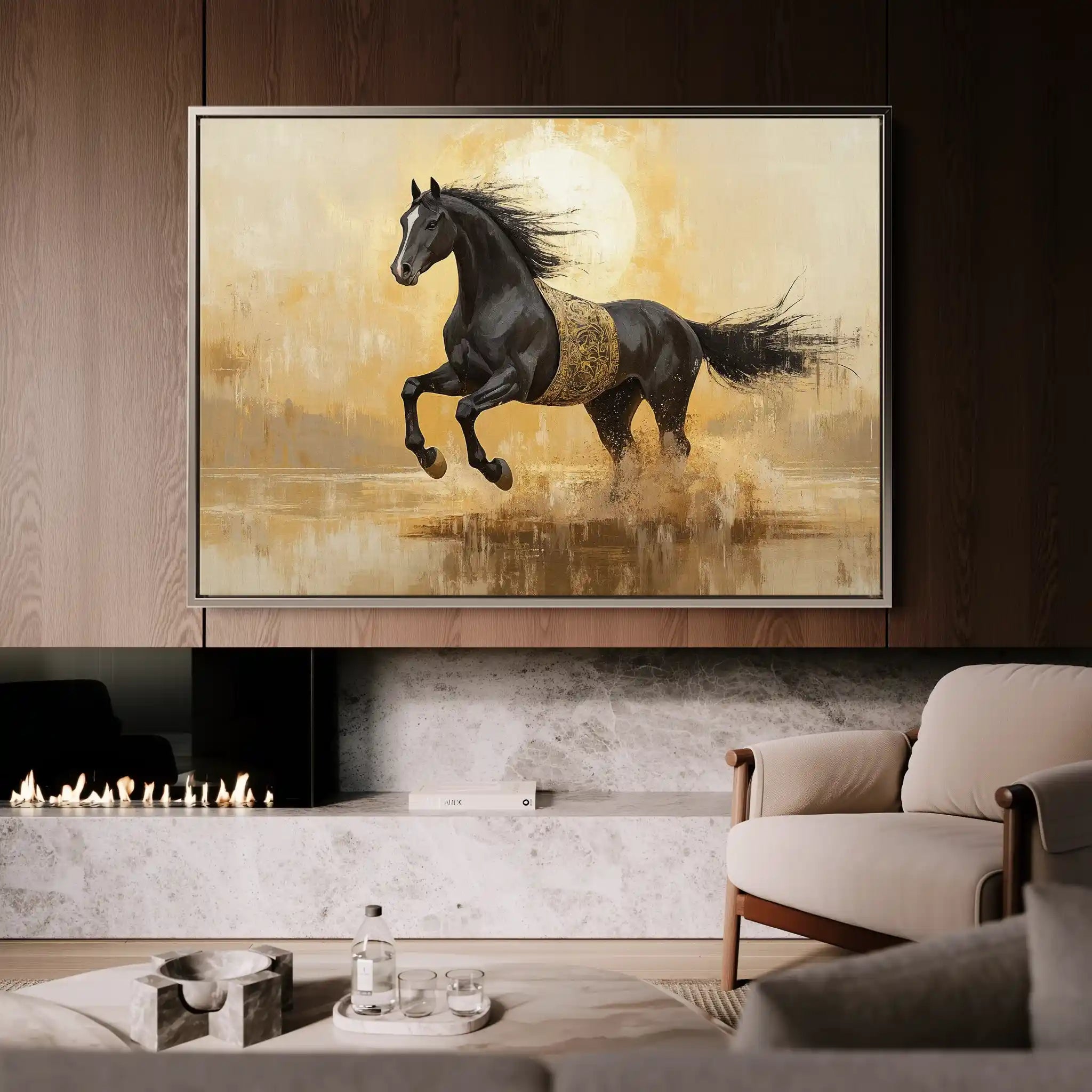 Horses 025 Canvas Art 90 x 60 cm / Stretched on hidden frame