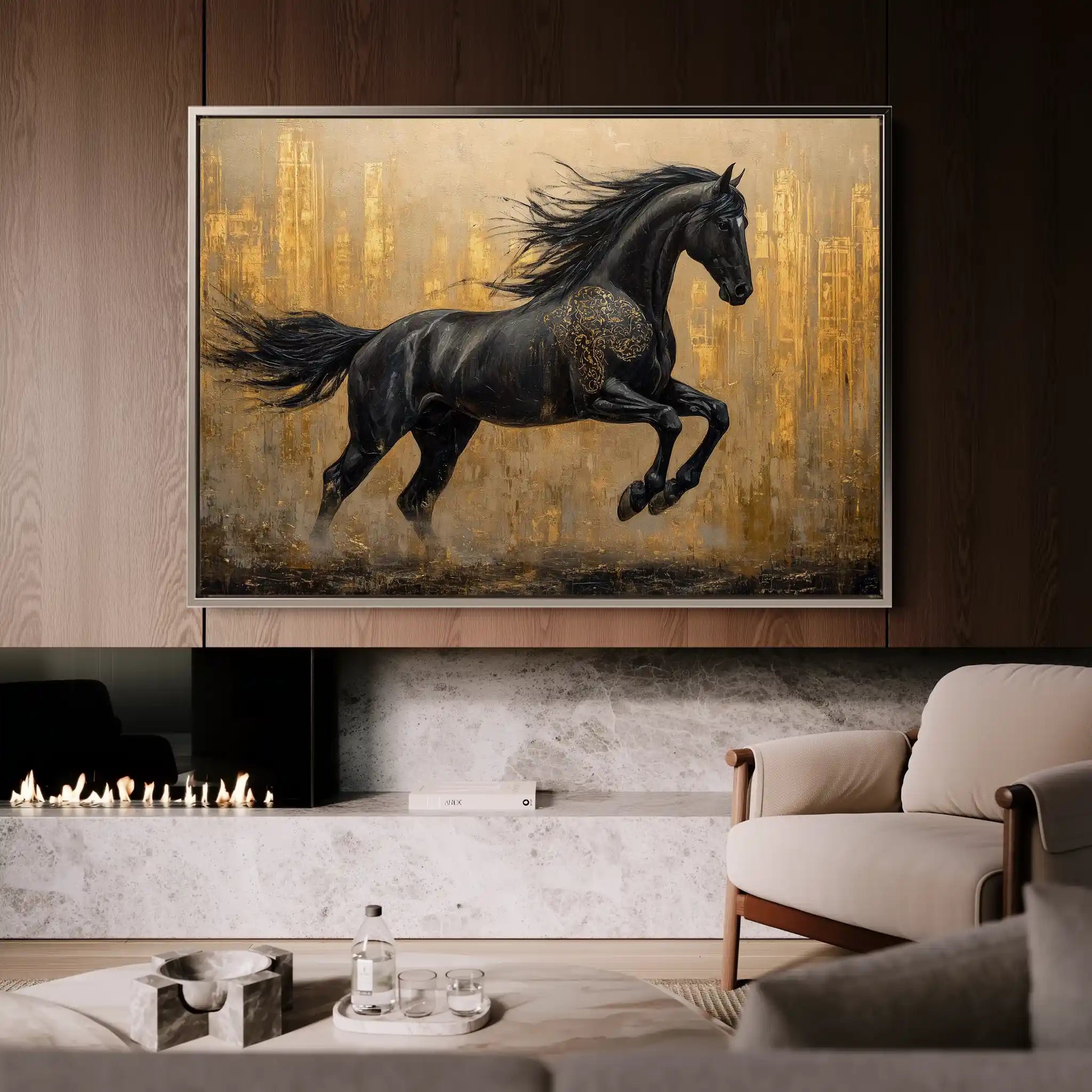 Horses 027 Canvas Art 90 x 60 cm / Stretched on hidden frame