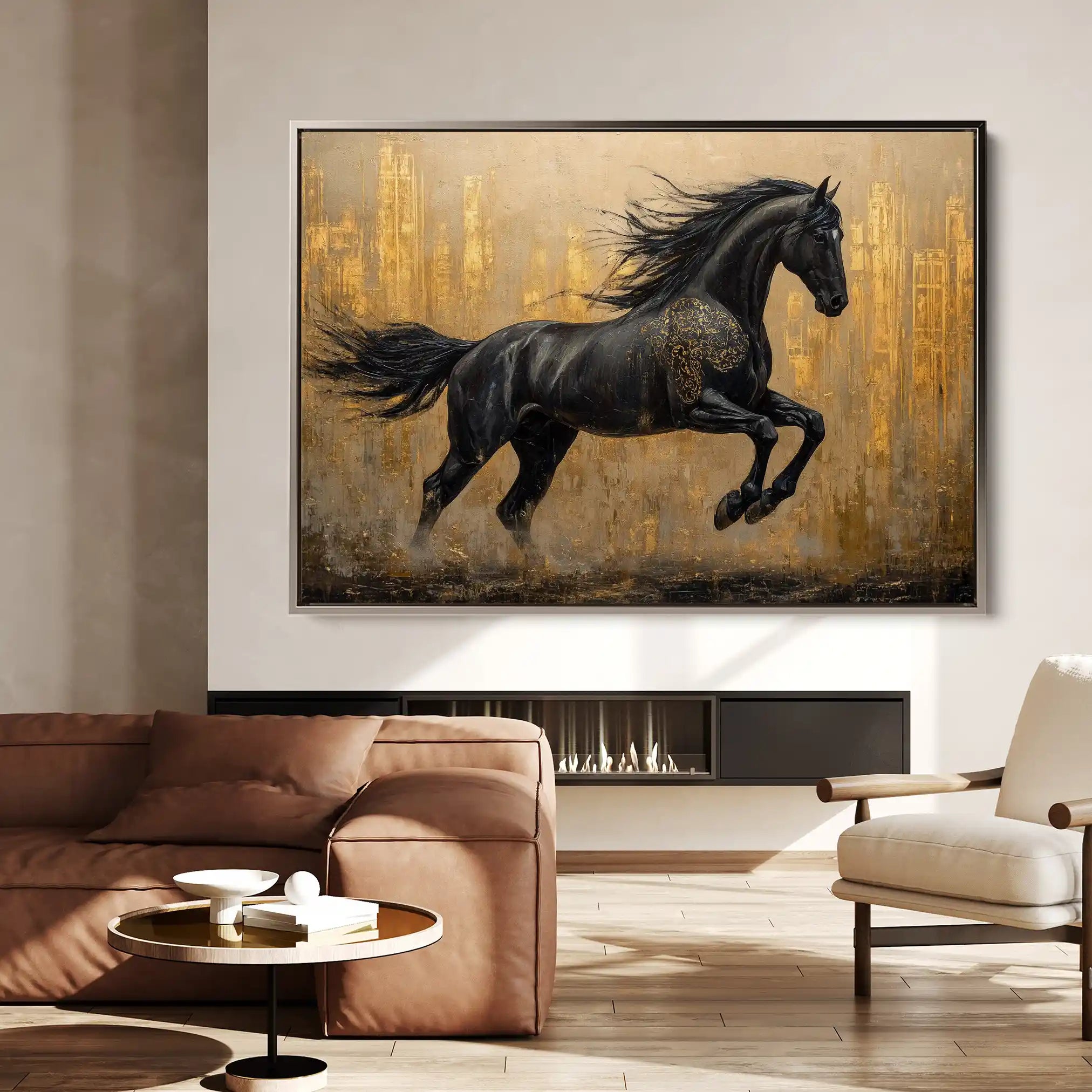 Horses 027 Canvas Art 90 x 60 cm / Stretched on hidden frame