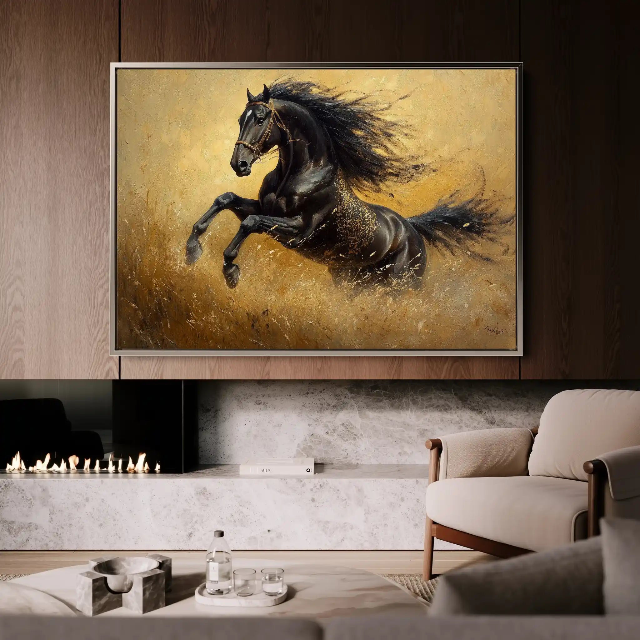 Horses 028 Canvas Art 90 x 60 cm / Stretched on hidden frame