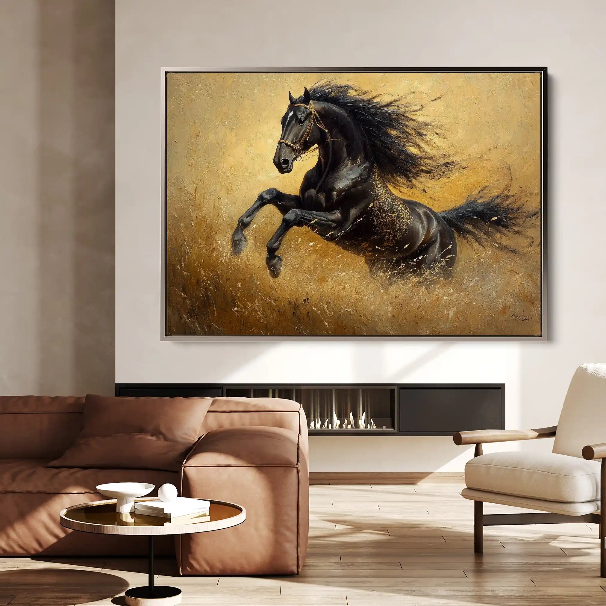 Horses 028 Canvas Art 90 x 60 cm / Stretched on hidden frame