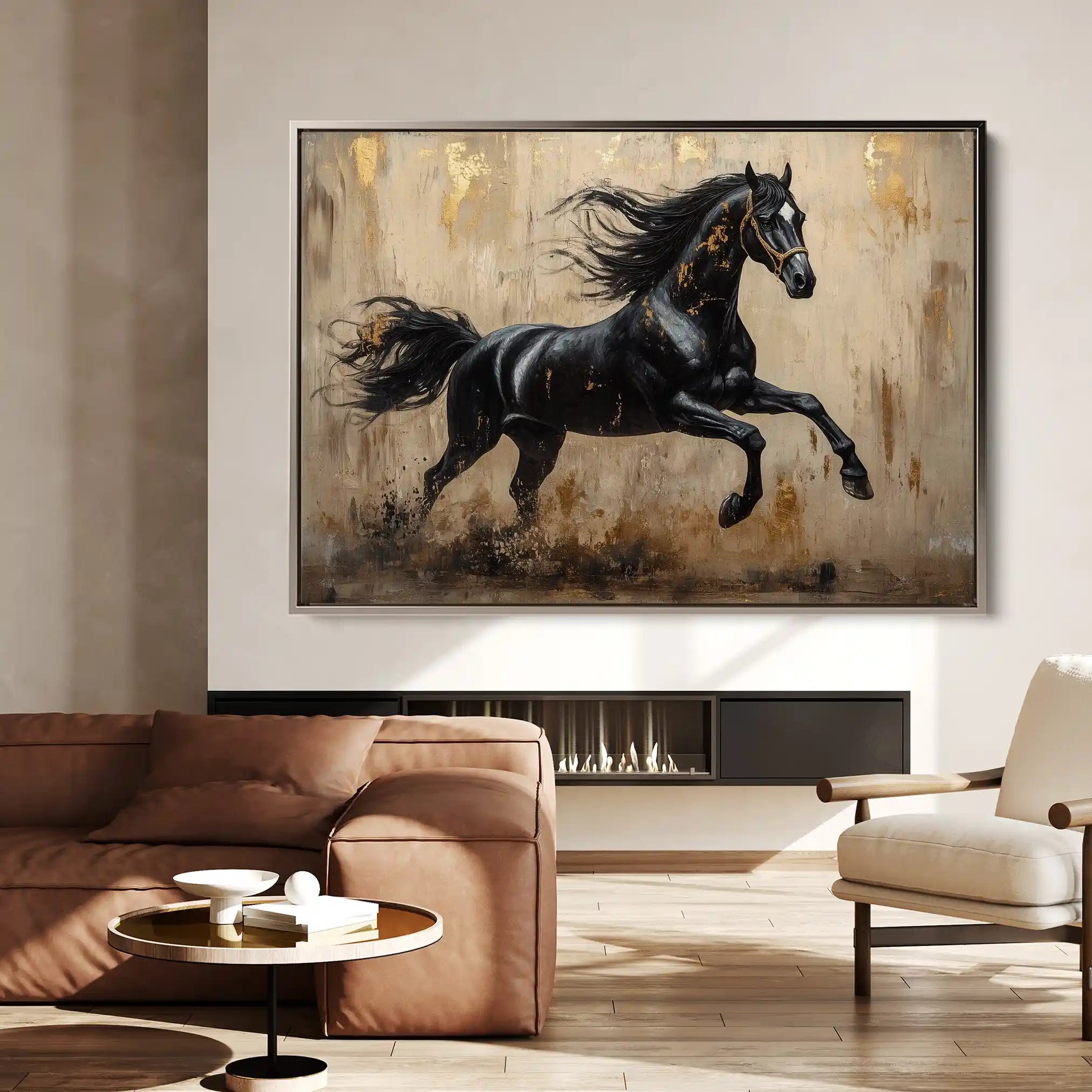 Horses 029 Canvas Art 90 x 60 cm / Stretched on hidden frame